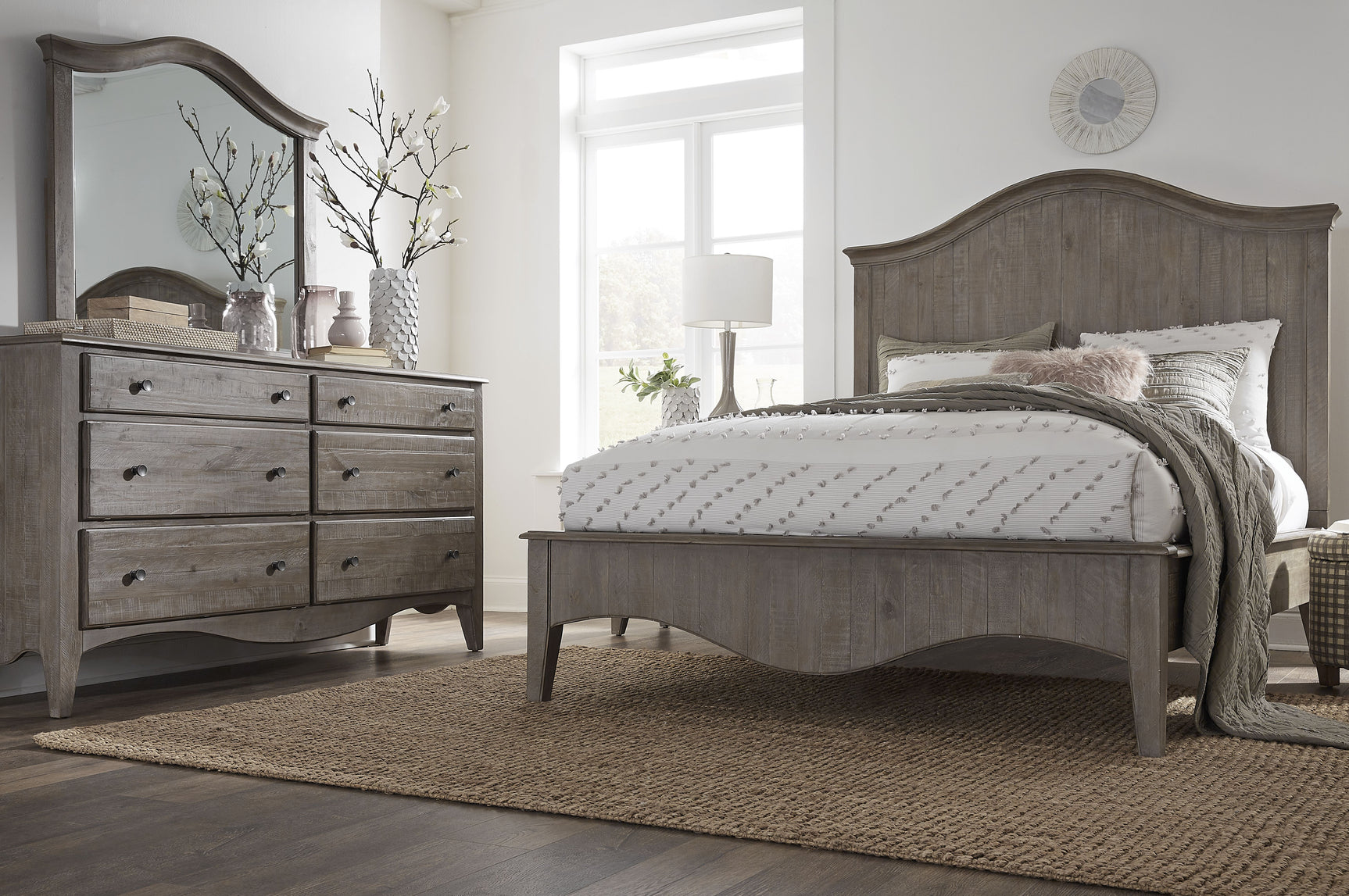 Ella Solid Wood Crown California King Bed in Camel - Ornate Home
