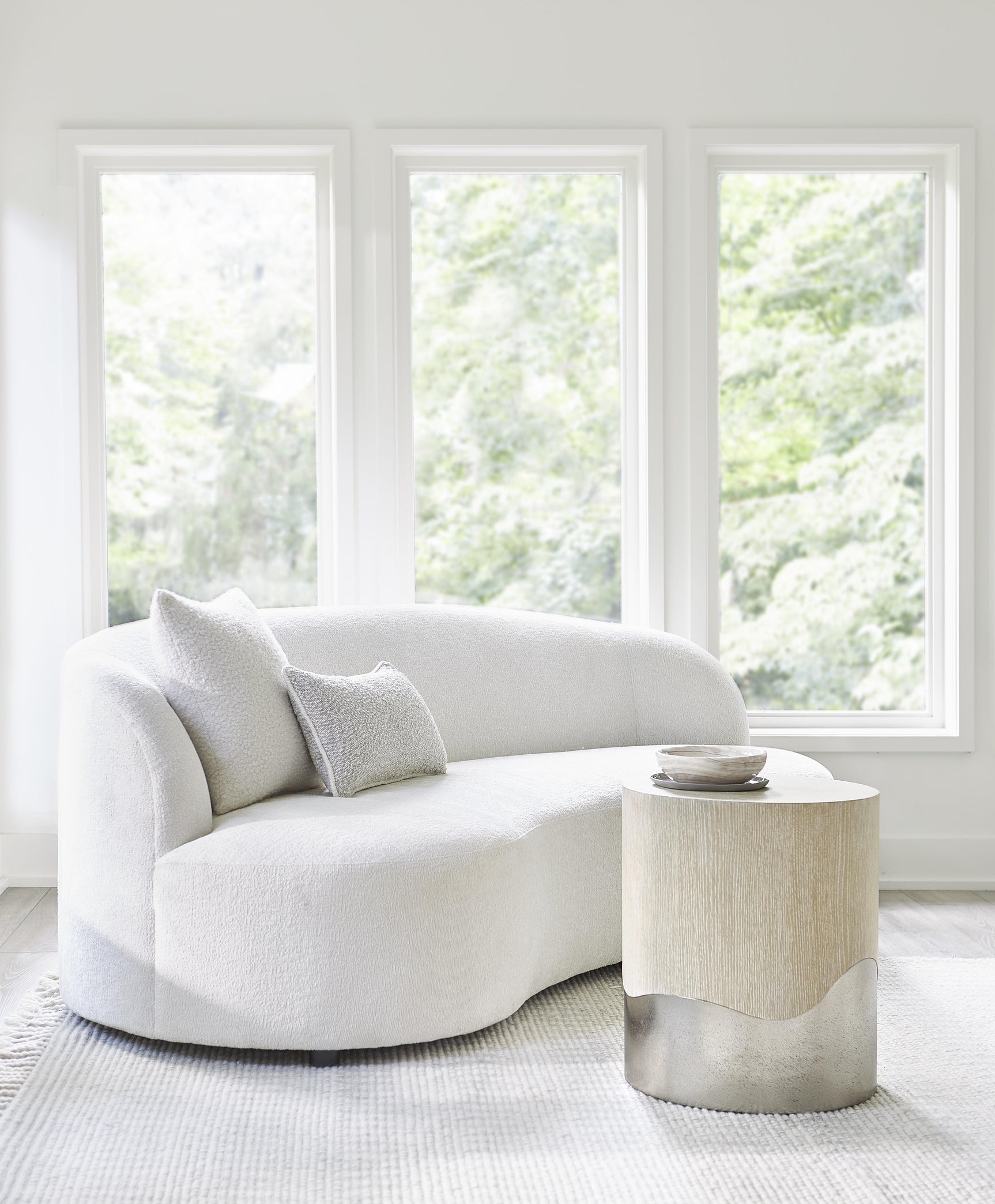 Elle Ivory Sofa Without Pillows - Ornate Home