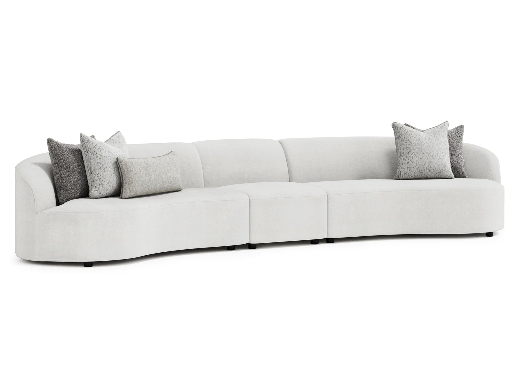 Elle White/Cream Fabric Sectional - Ornate Home