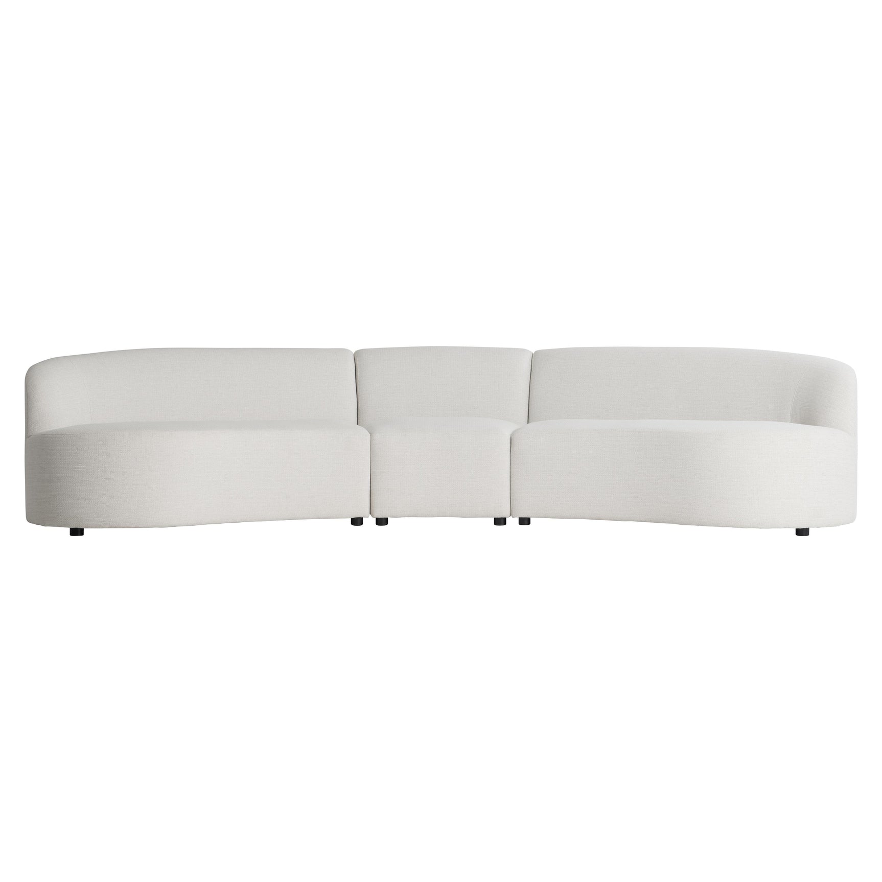 Elle White/Cream Fabric Sectional - Ornate Home