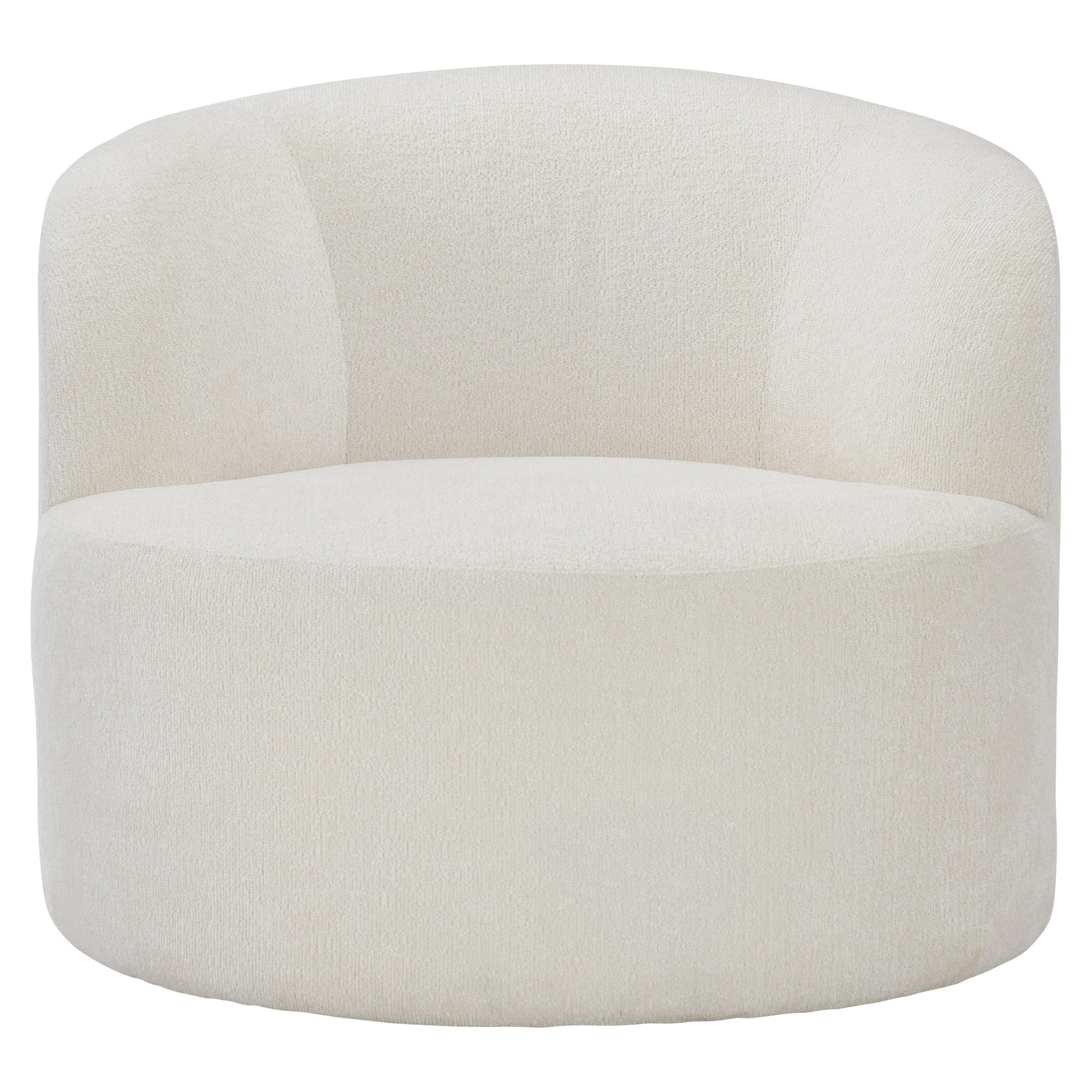 Elle White/Cream Fabric Swivel Chair - Ornate Home