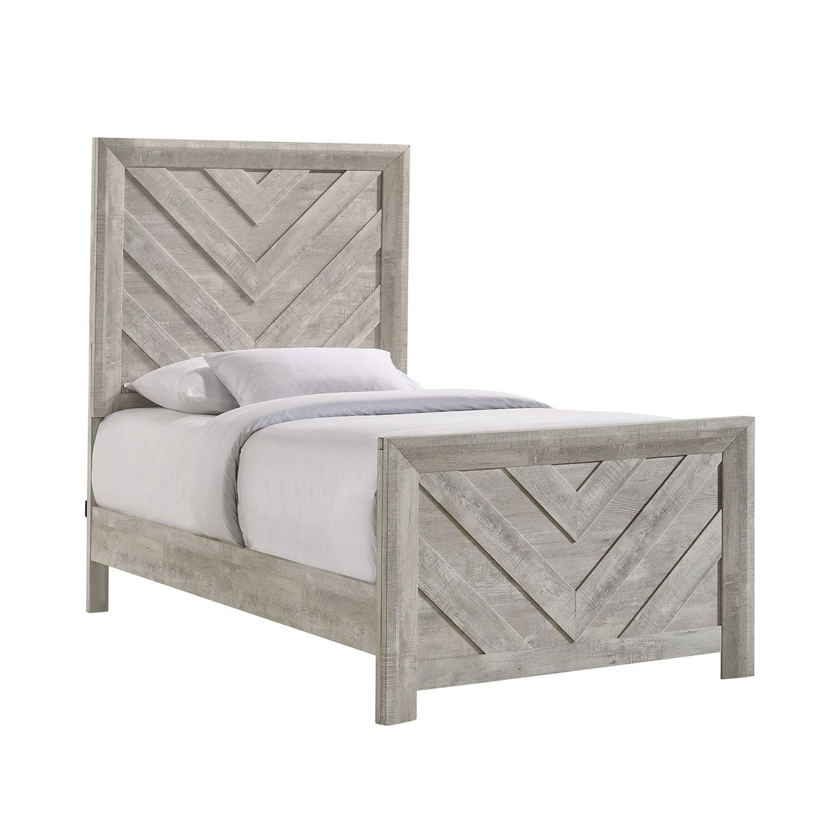 Ellen White 5-Piece Twin Panel Bedroom Set - Ornate Home