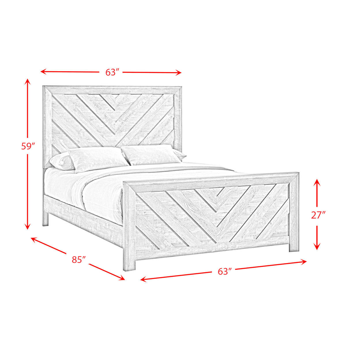 Ellen White Queen Bed - Ornate Home