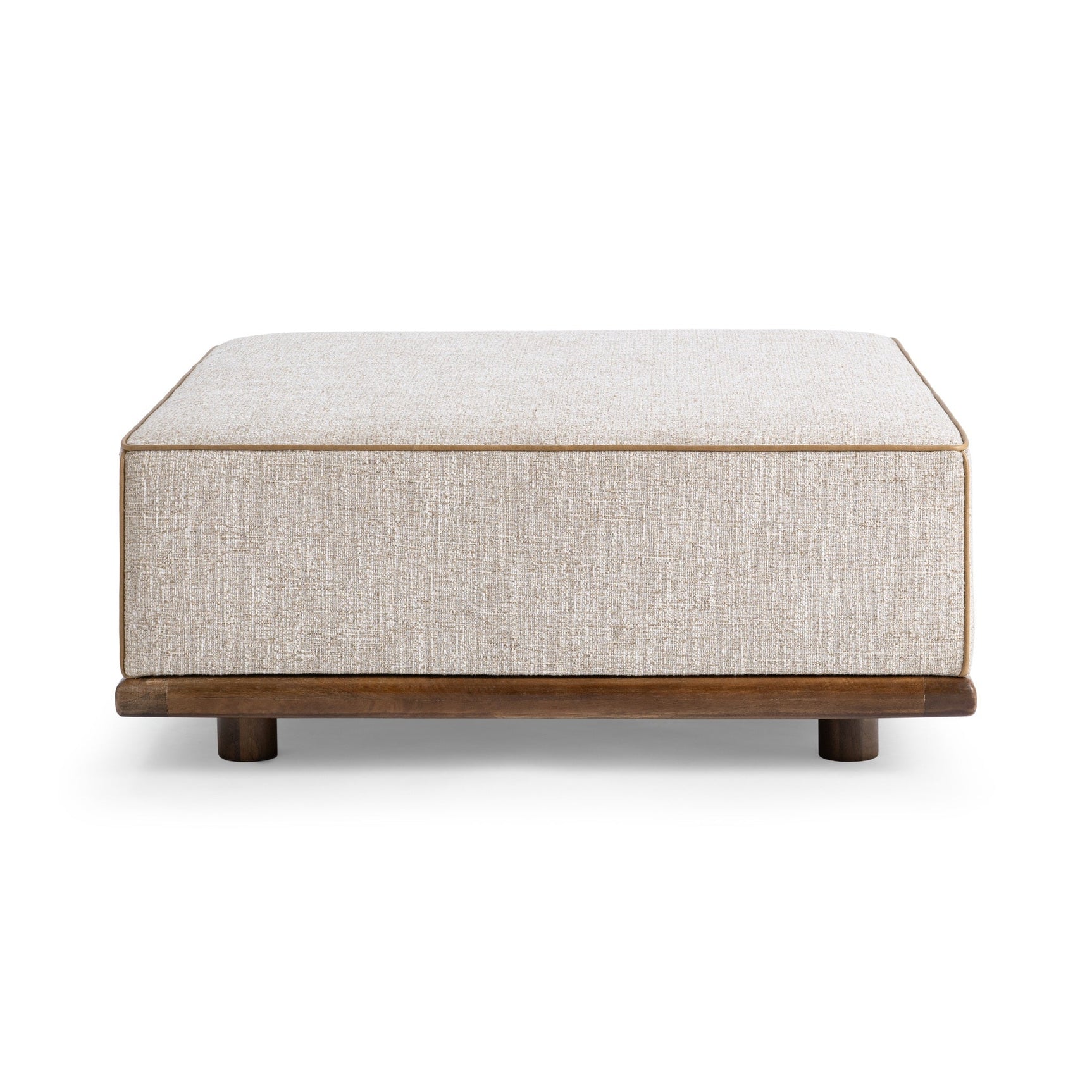 Ellerie Latte Ottoman - Ornate Home