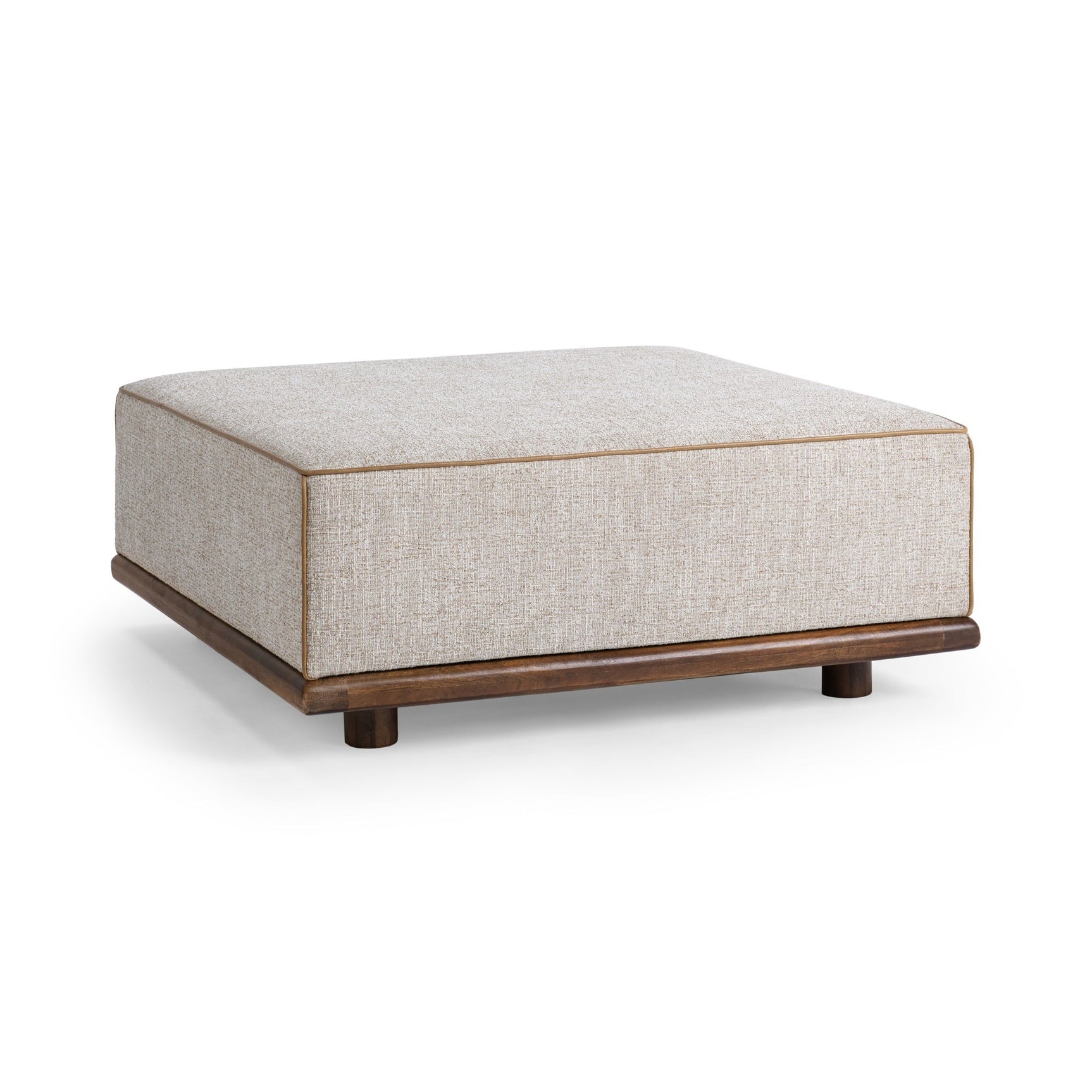 Ellerie Latte Ottoman - Ornate Home