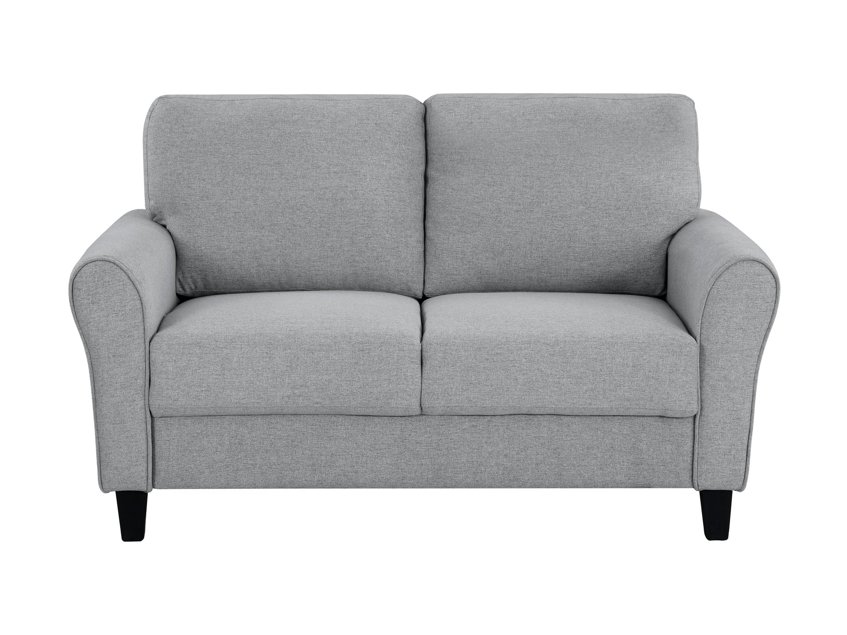 Ellery Dark Gray Textured Fabric Loveseat - Ornate Home