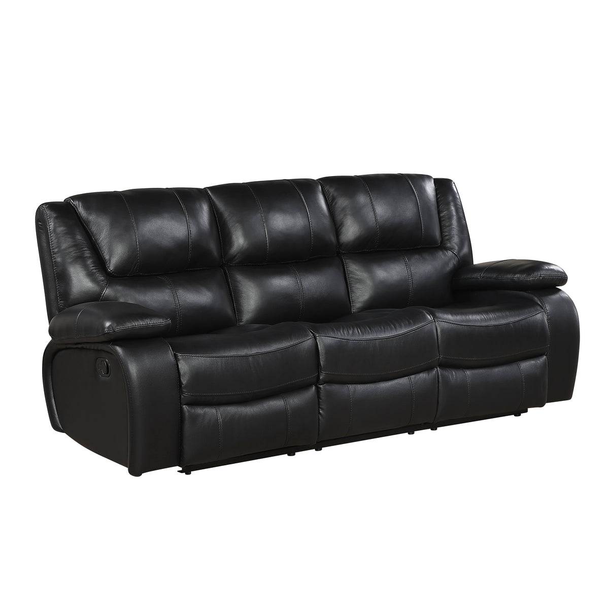 Ellicott Black Double Reclining Sofa - Ornate Home