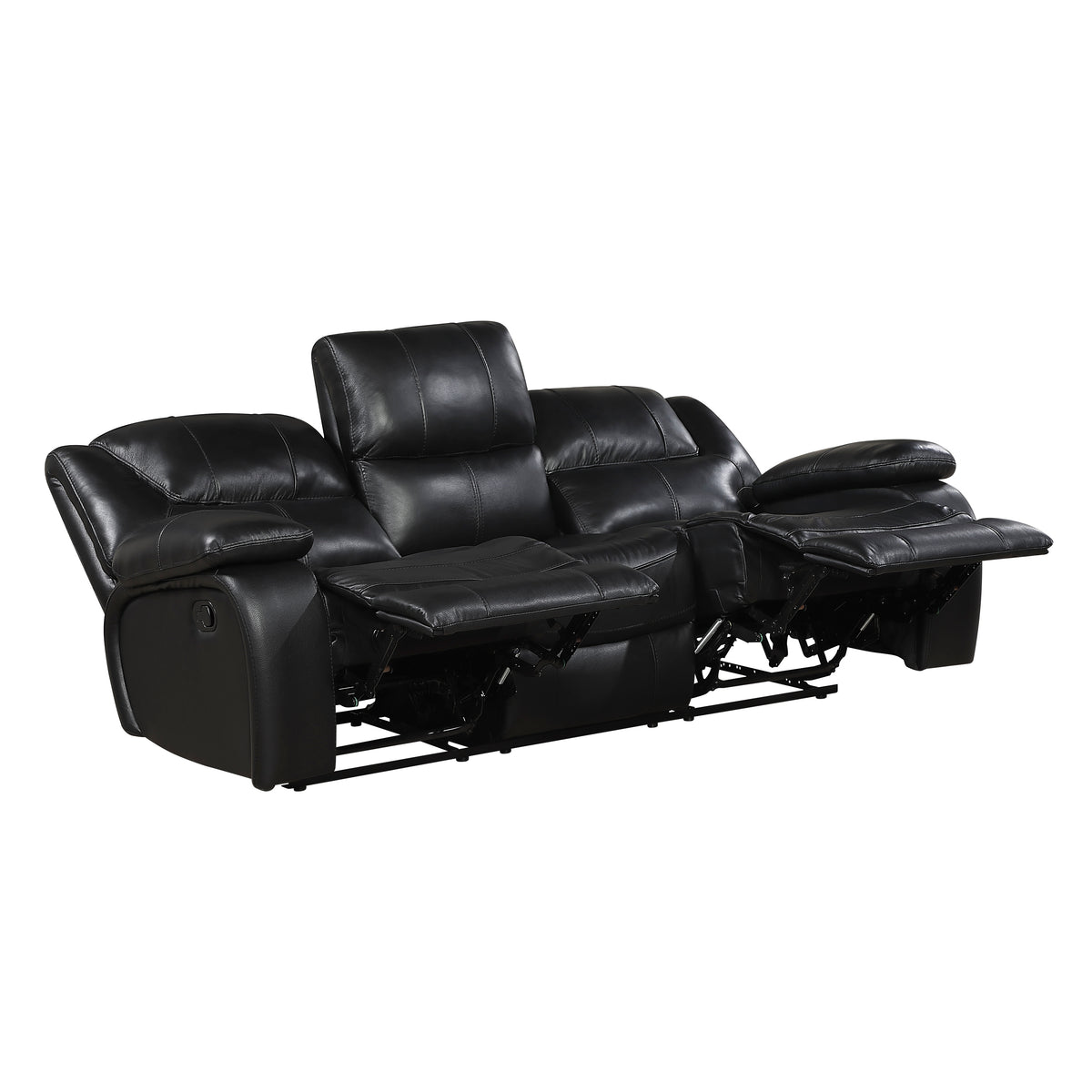 Ellicott Black Double Reclining Sofa - Ornate Home