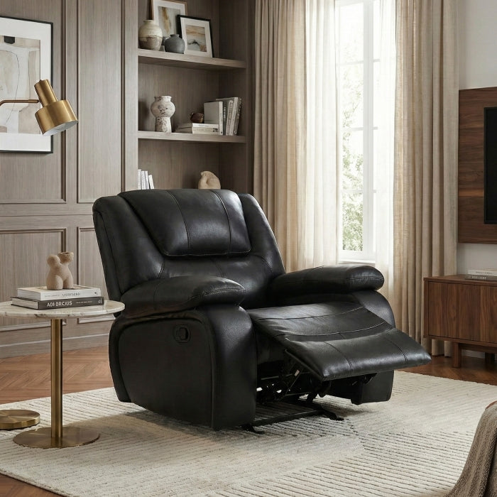 Ellicott Black Glider Reclining Chair - Ornate Home
