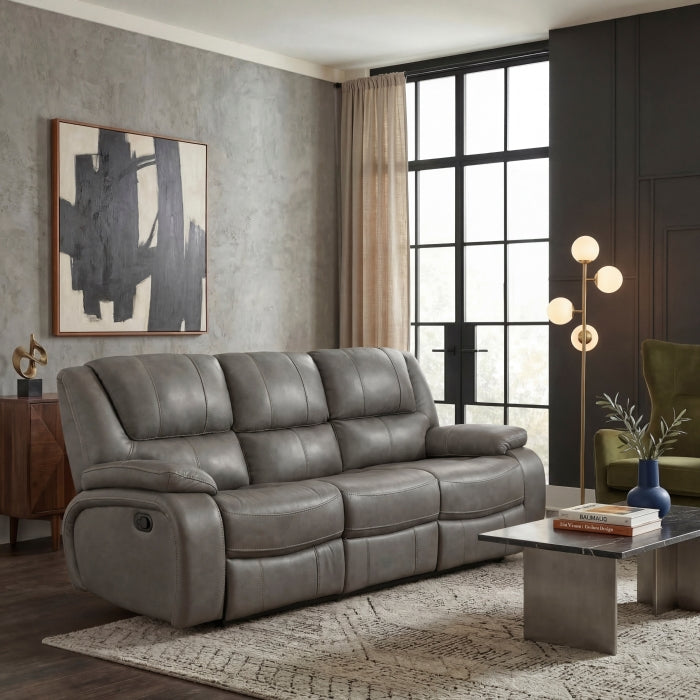 Ellicott Gray Double Reclining Sofa - Ornate Home
