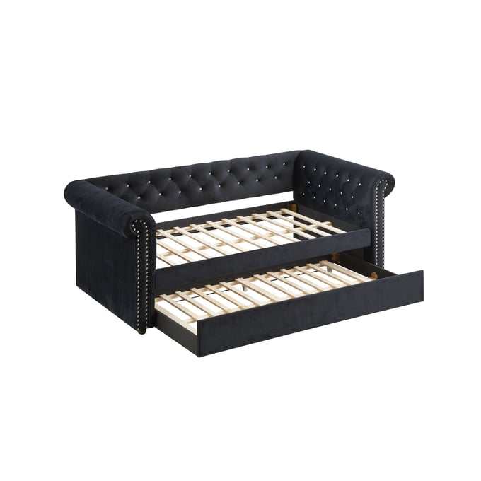 Ellie Black Daybed w/ Trundle - Ornate Home
