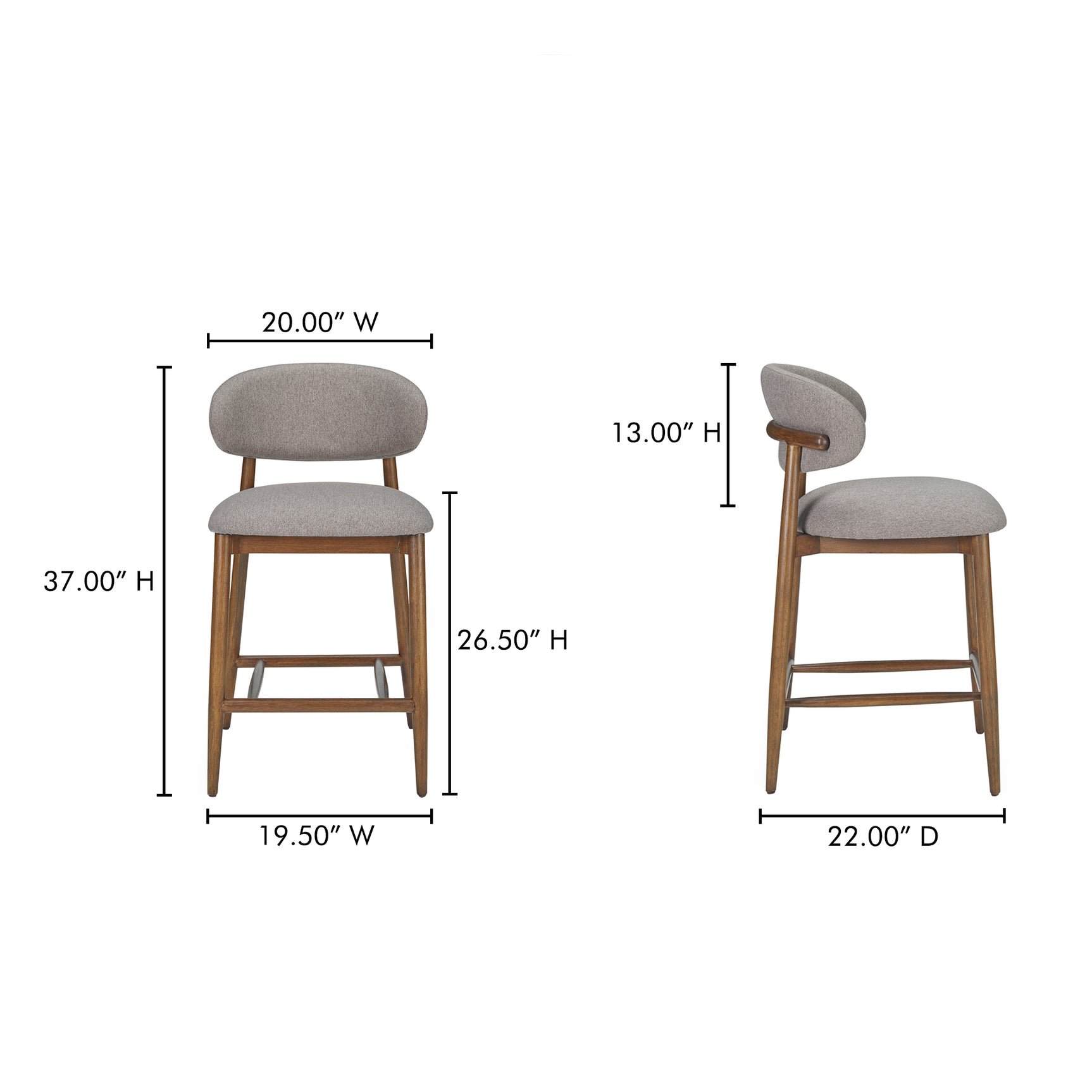 Ellie Light Brown Counter Stool - Ornate Home