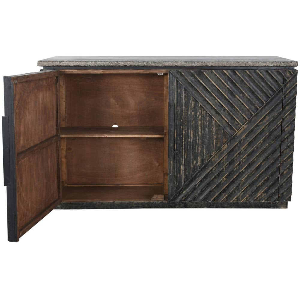 Ellington Black/Blue Sideboard 70" - Ornate Home