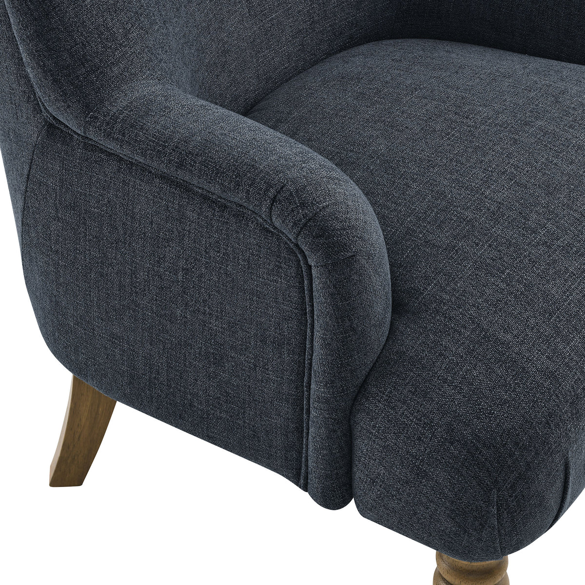 Ellington Slate Blue Fabric Upholstered Accent Armchair - Ornate Home