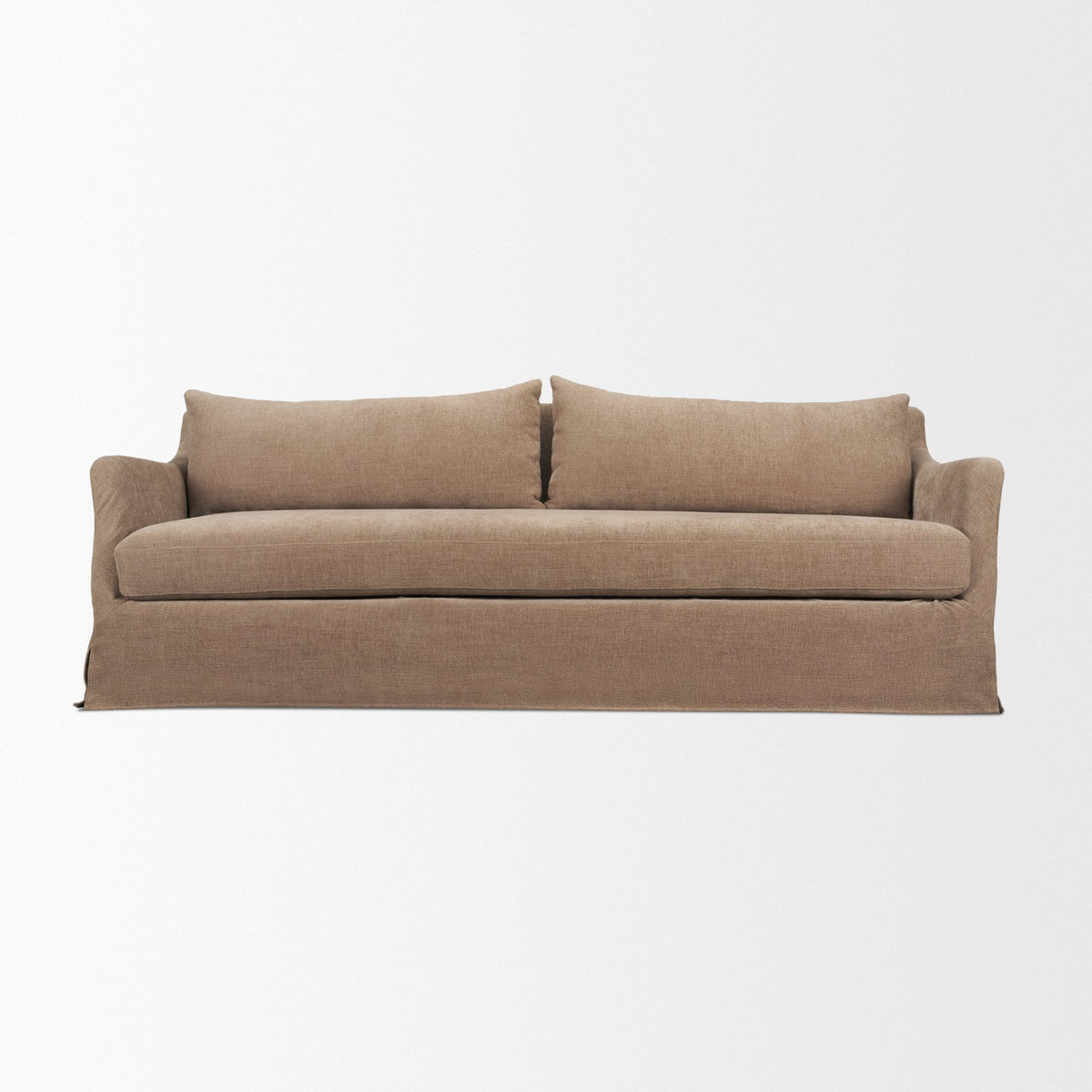 Ellington Stonewashed Latte Slipcovered Slope Arm Sofa - Ornate Home