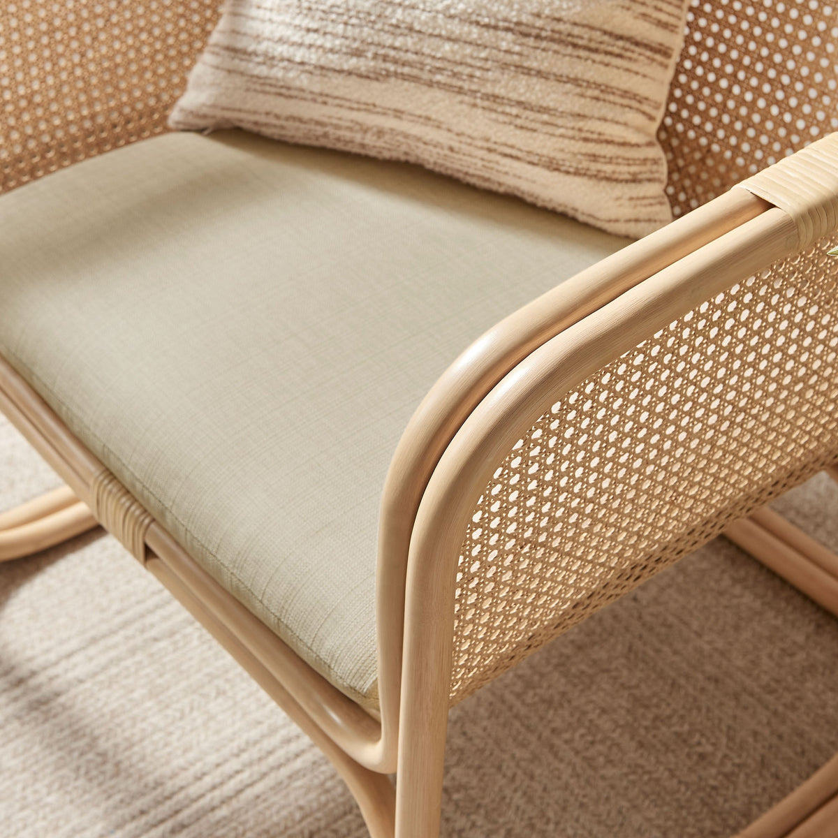 Ellis Natural Rattan Accent Armchair - Ornate Home