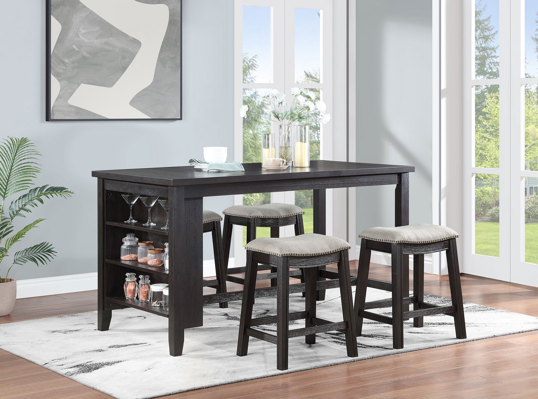 Elliston Dark Grey Counter Height Dining Table - Ornate Home