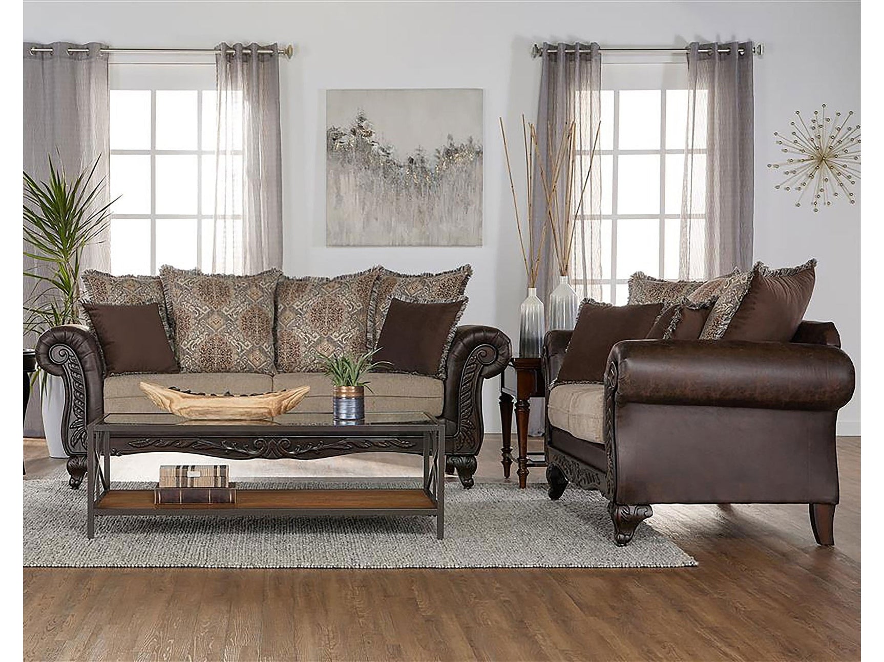 Elmbrook Brown Sofa & Loveseat - Ornate Home