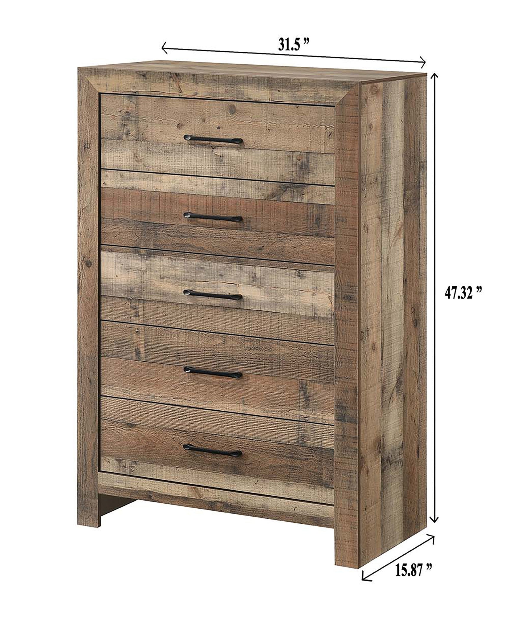 Elmer Natural Panel Bedroom Set - Ornate Home