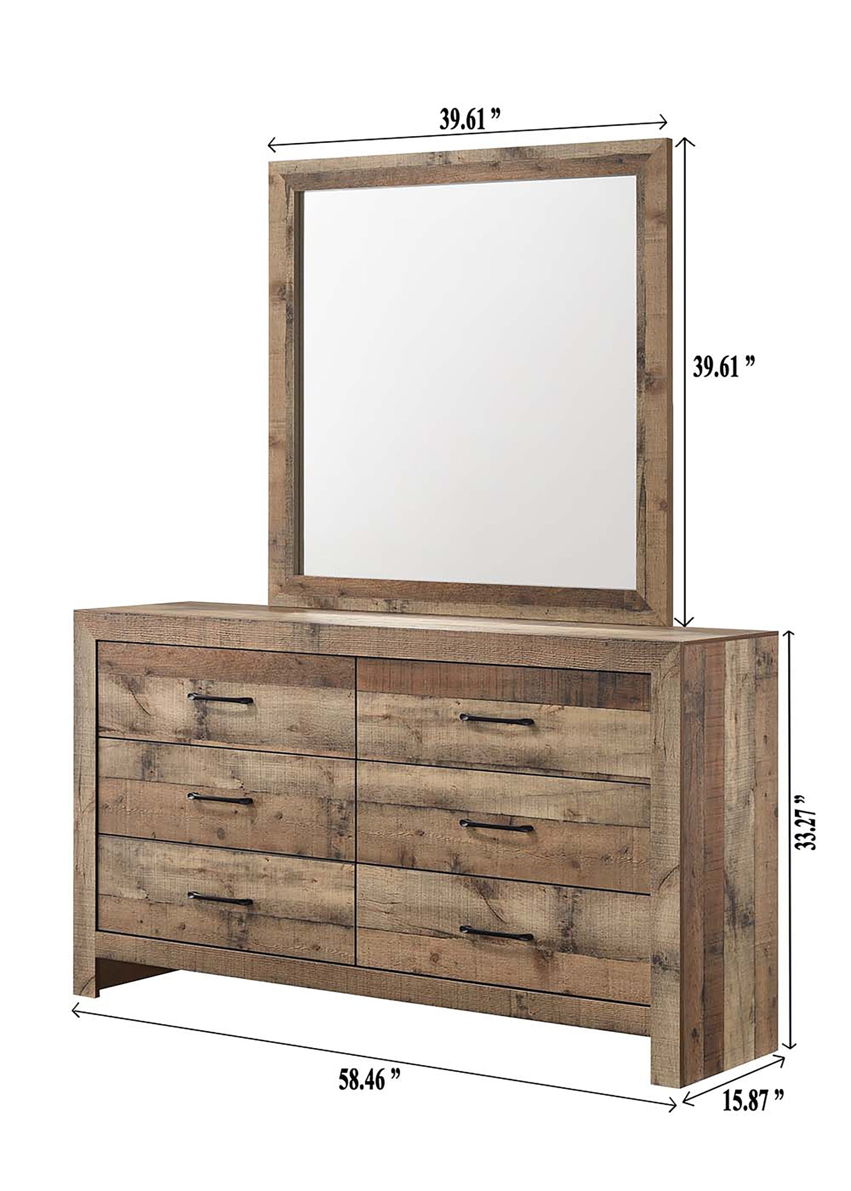 Elmer Natural Dresser Mirror - Ornate Home