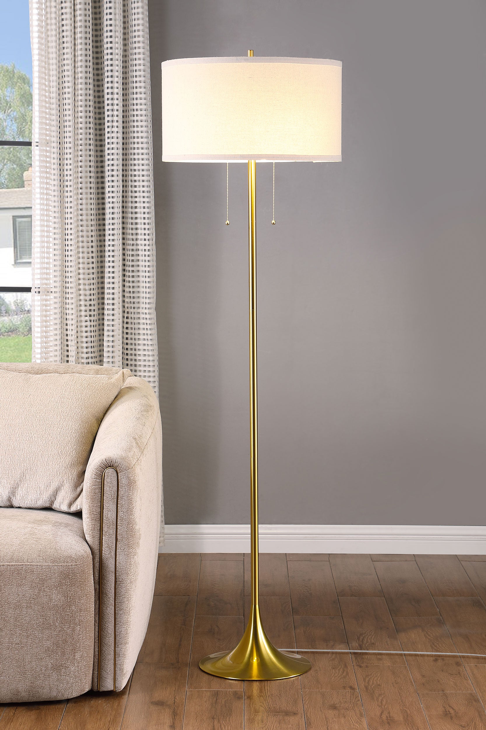 Elmira Beige Floor Lamp - Ornate Home