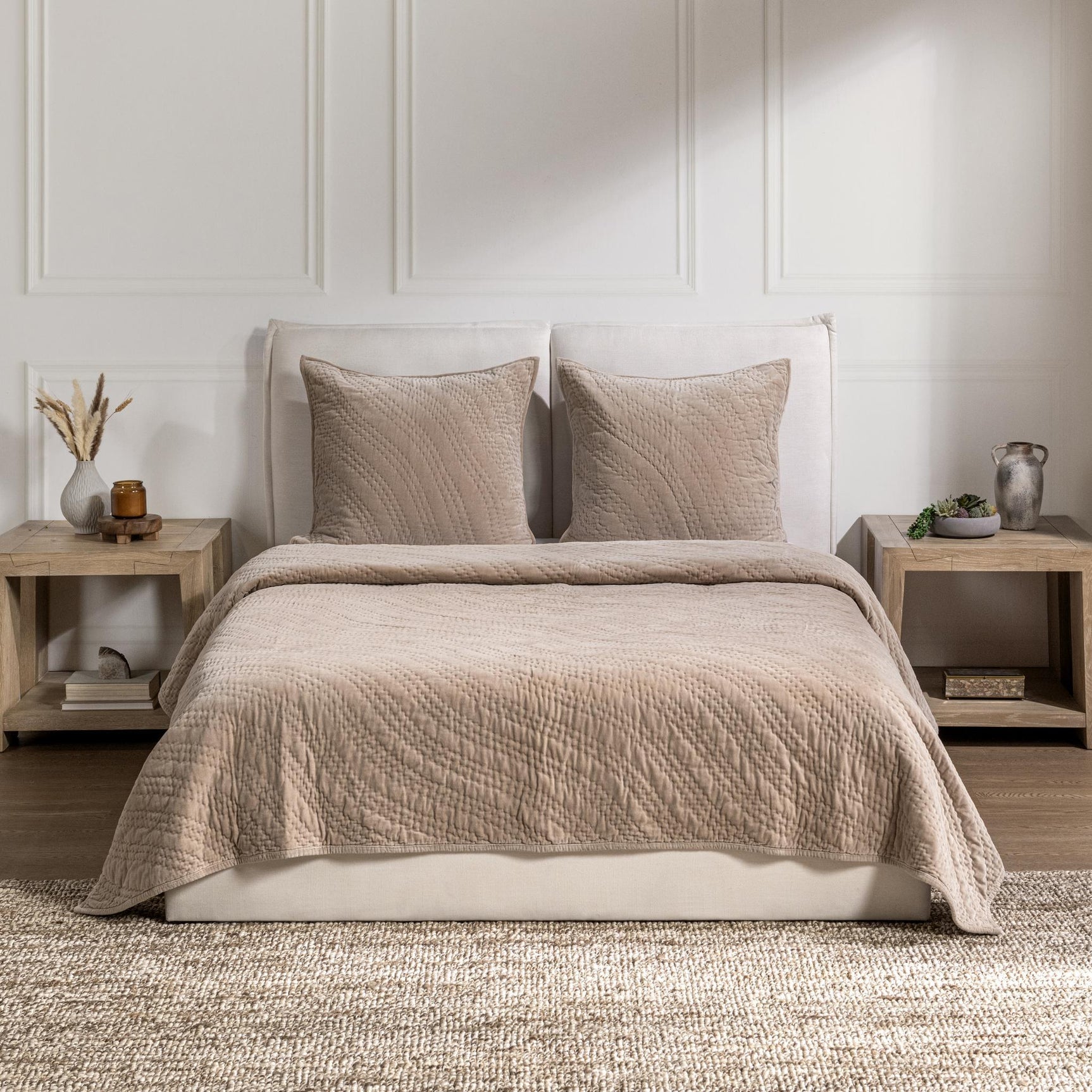 Elms Velvet Pebble Velvet Quilt Collection - Ornate Home