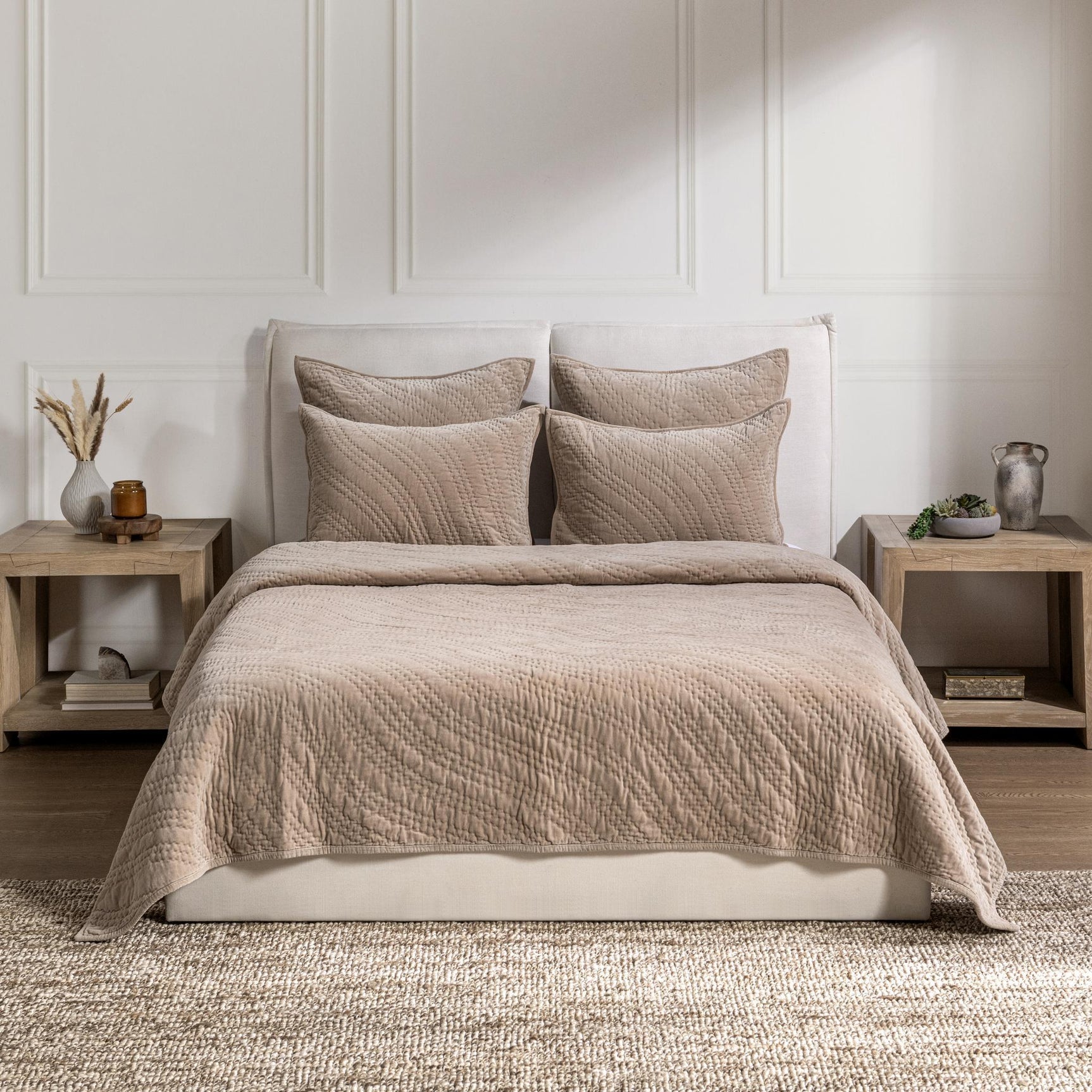 Elms Velvet Pebble Velvet Quilt Collection - Ornate Home