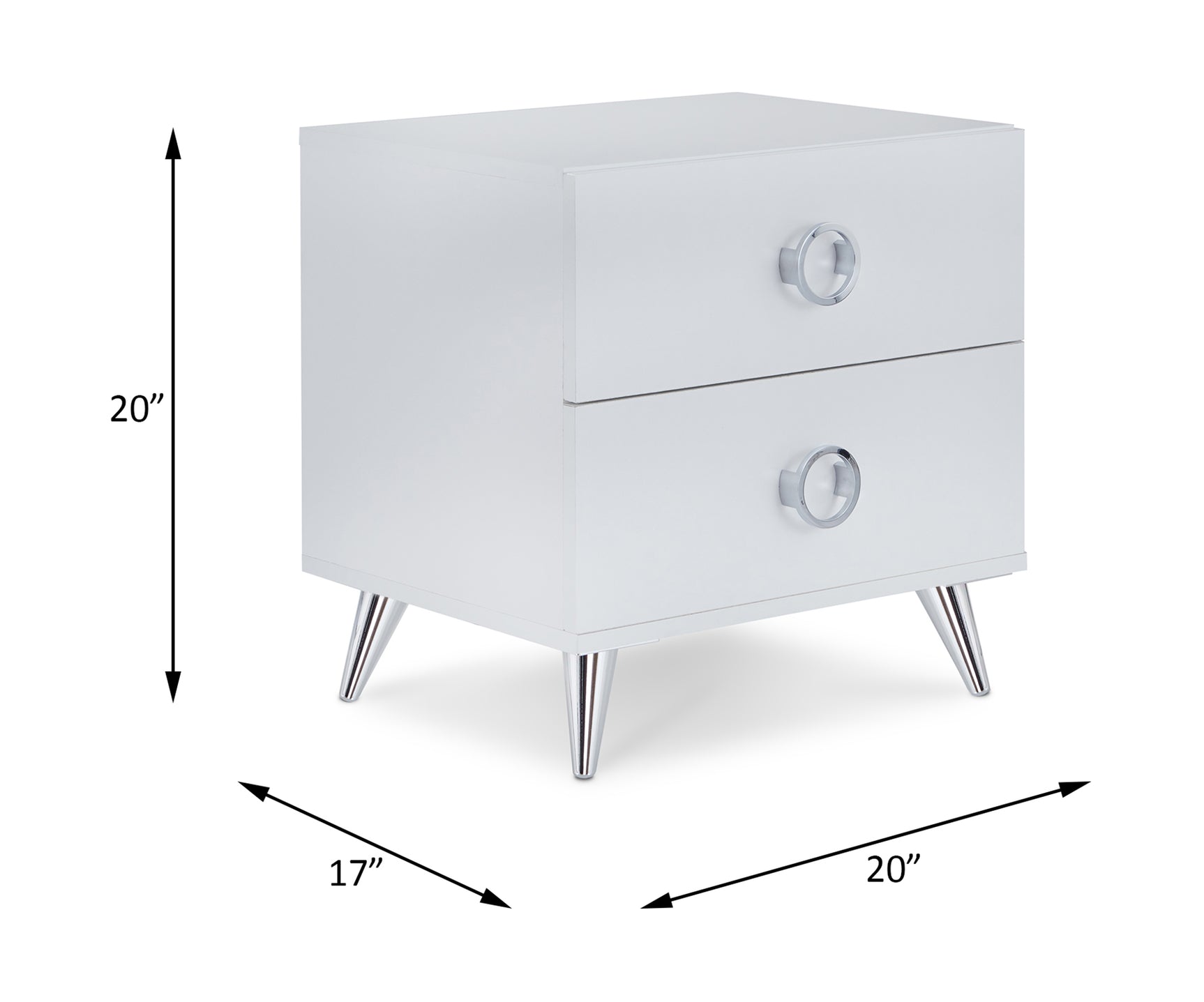 Elms White Nightstand/Accent Table - Ornate Home