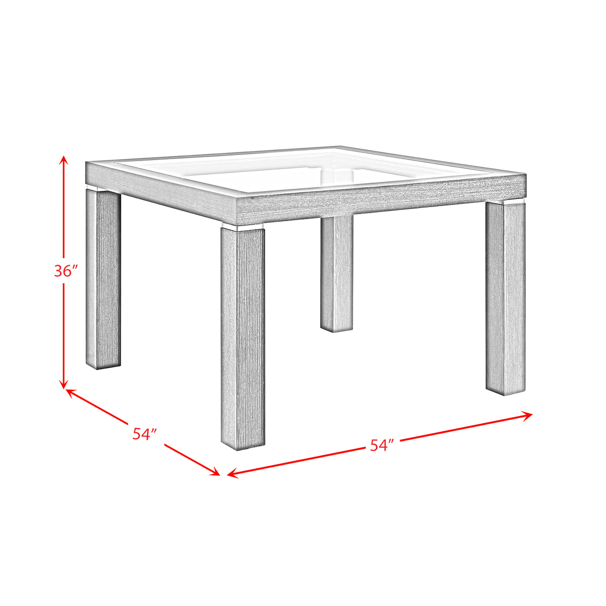 Elodie Charcoal Counter Table with Glass - Ornate Home
