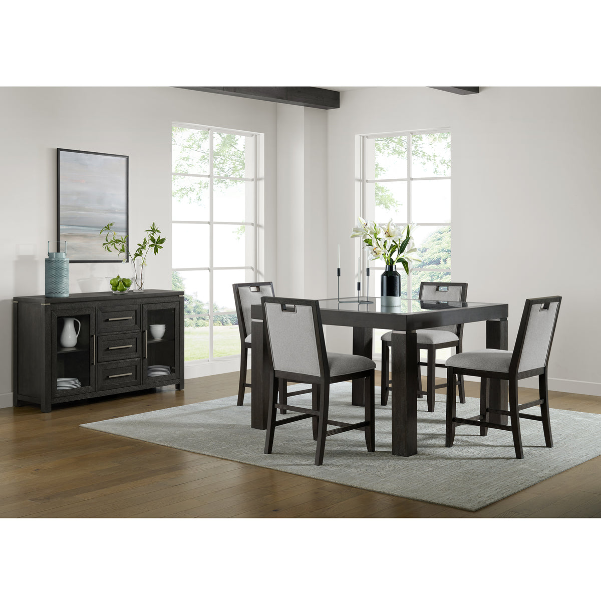 Elodie Charcoal Server - Ornate Home