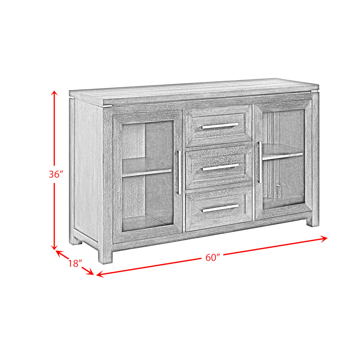 Elodie Charcoal Server - Ornate Home