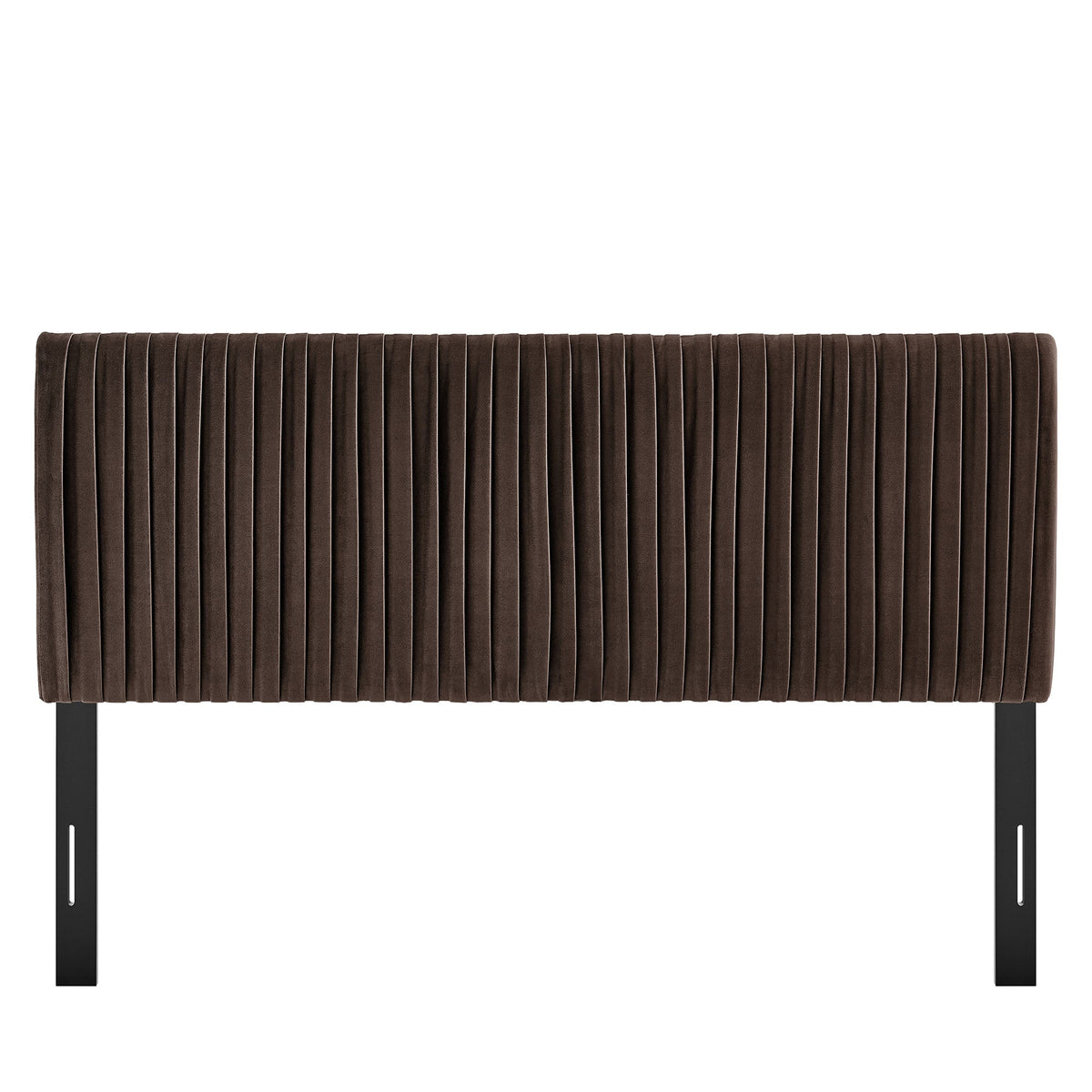 Eloise Chocolate Brown Stain-Resistant Performance Velvet Queen Headboard - Ornate Home