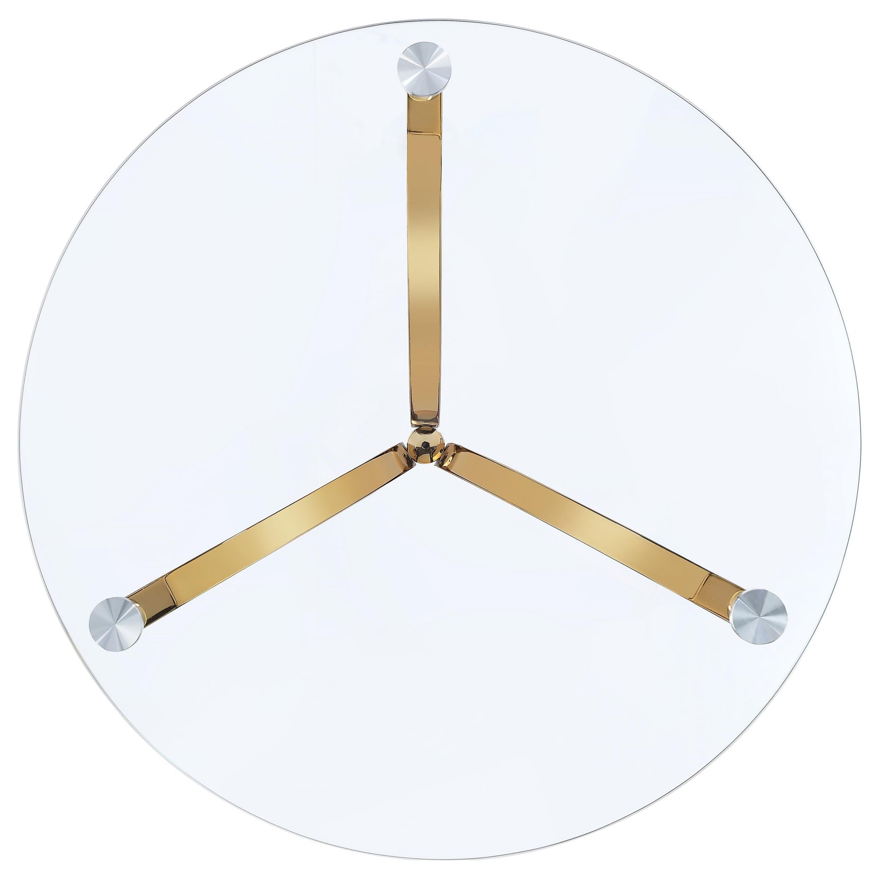 Eloise Gold Round Glass Top Curved Metal Side Table - Ornate Home