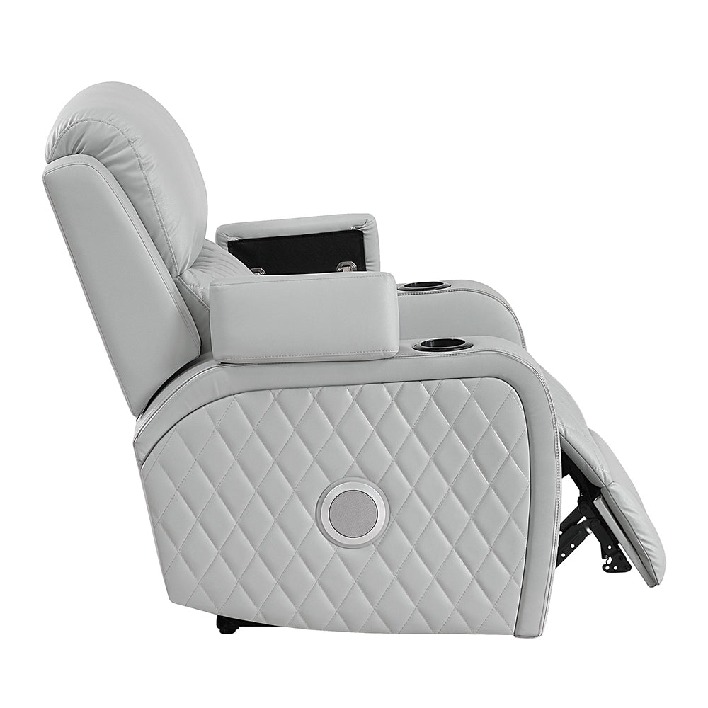 Elonzo Light Gray Power Motion Recliner - Ornate Home