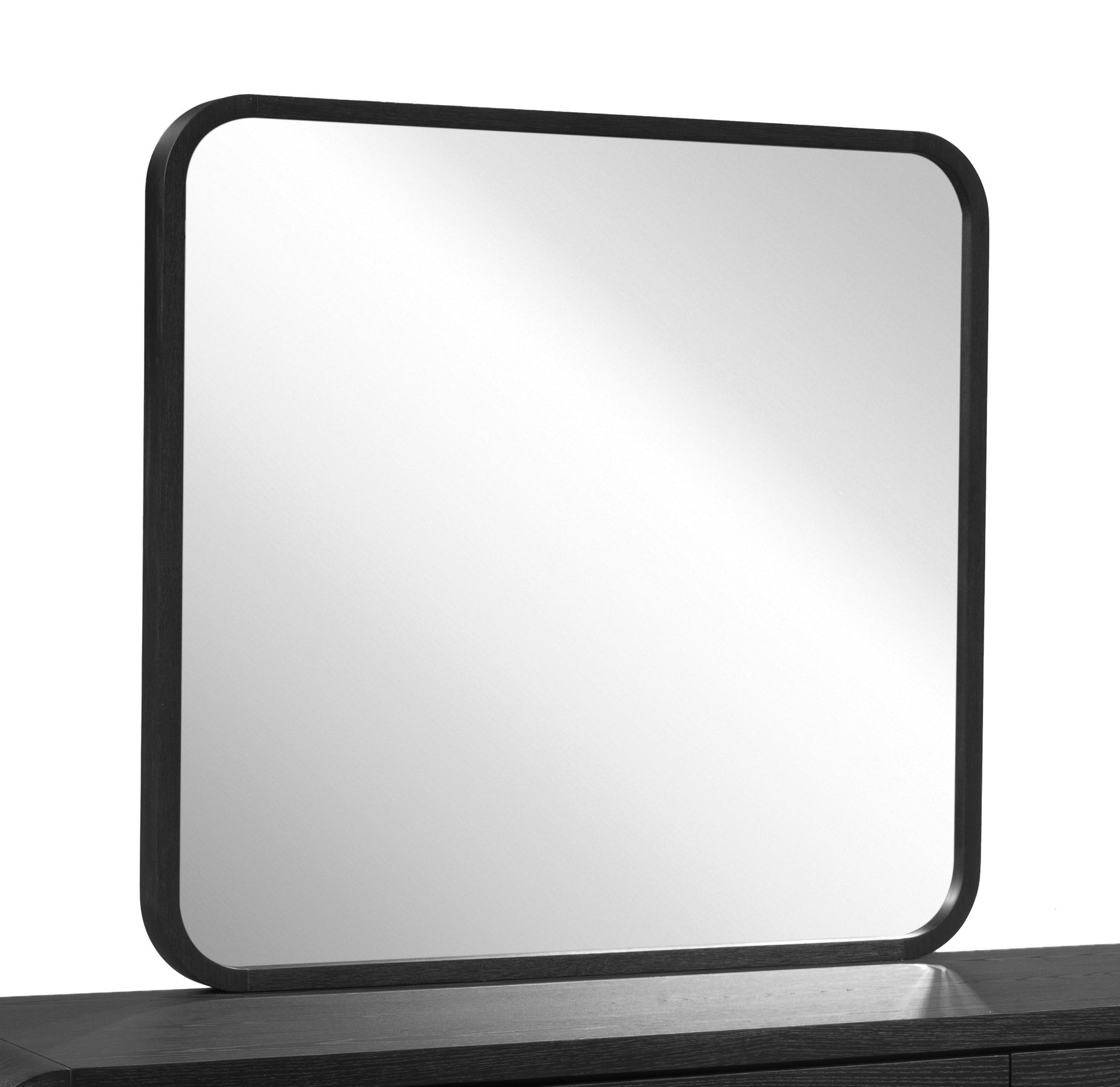 Elora Beveled Glass Mirror in Jet Black Ash - Ornate Home