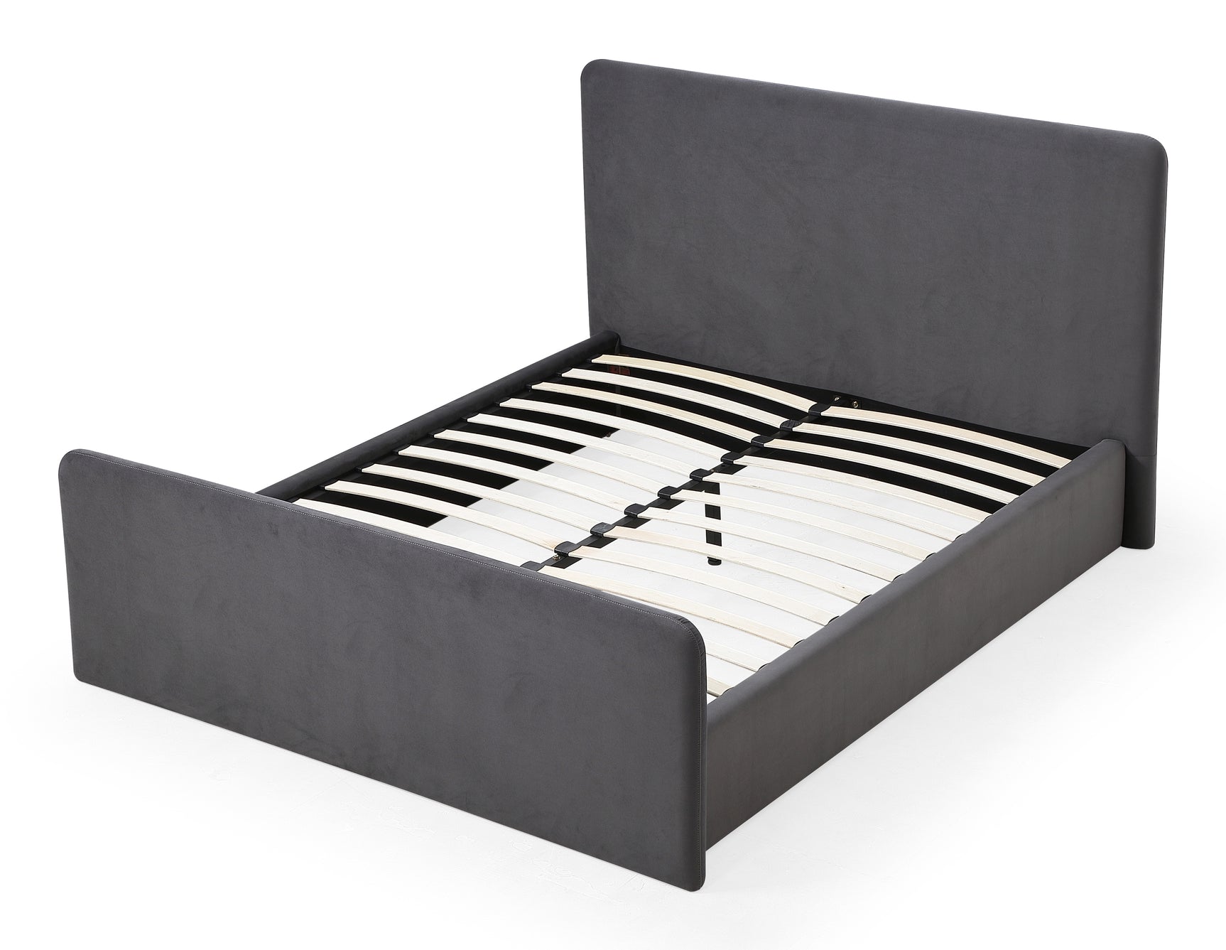 Elora Fully Upholstered California King Platform Bed in Charcoal Velvet - Ornate Home