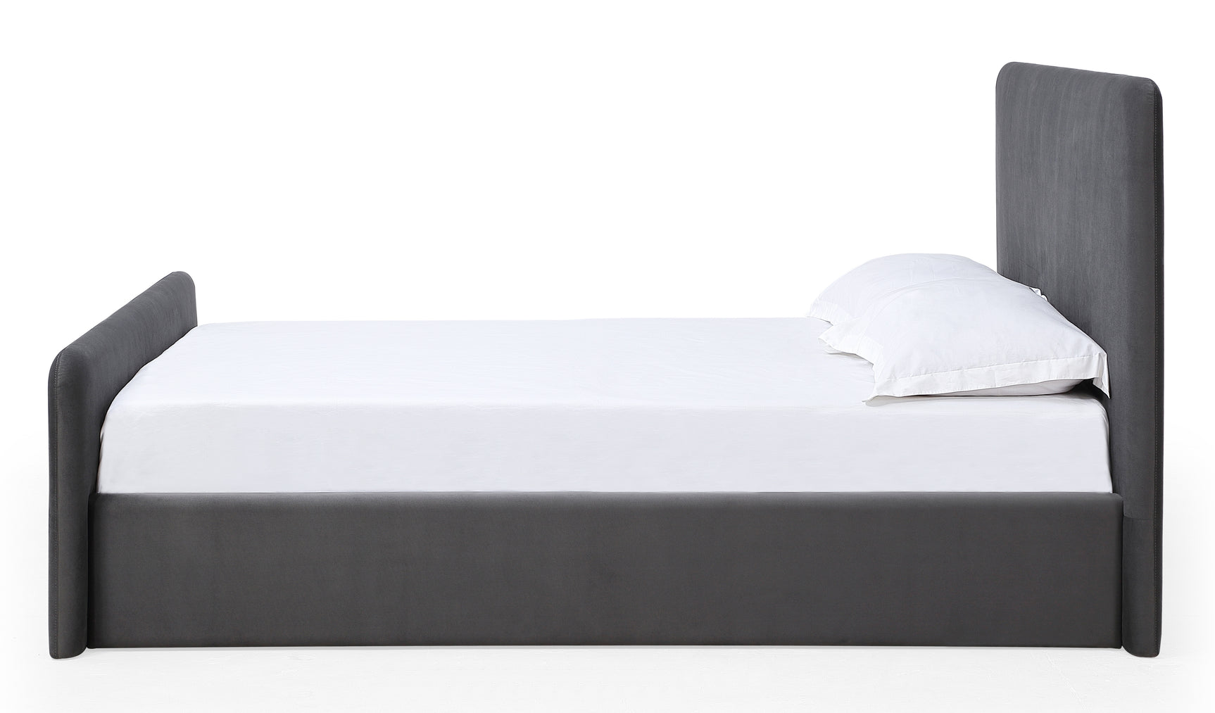 Elora Fully Upholstered Queen Platform Bed in Charcoal Velvet - Ornate Home