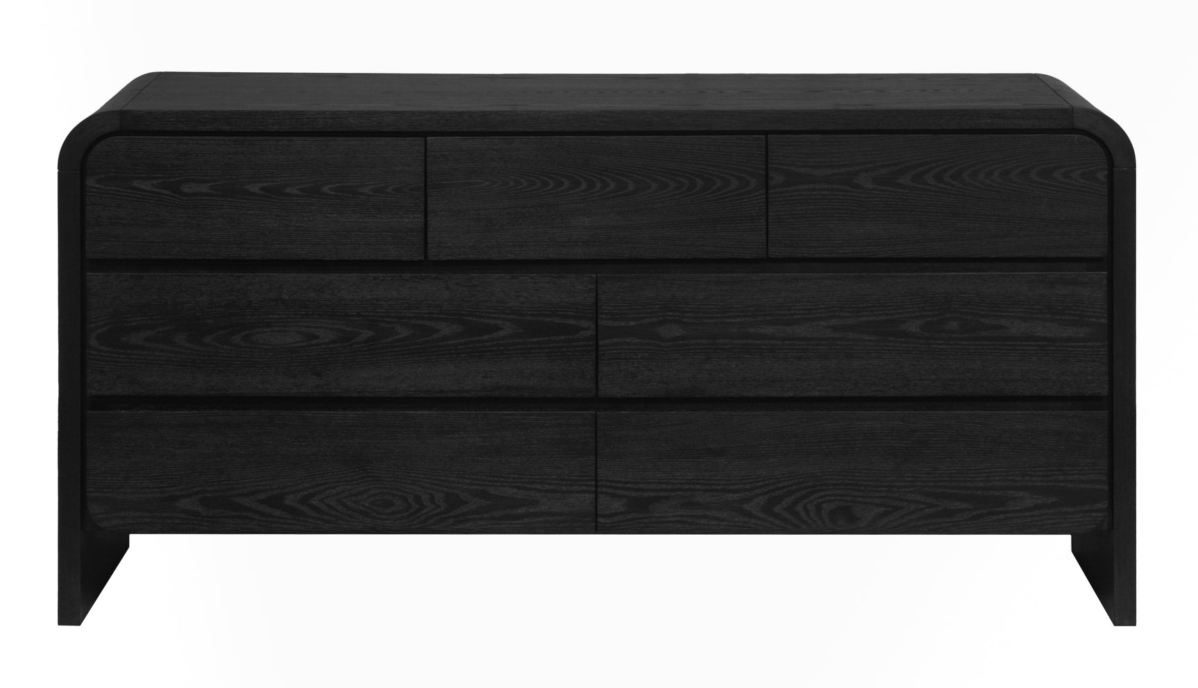 Elora Seven Drawer Dresser in Jet Black Ash - Ornate Home