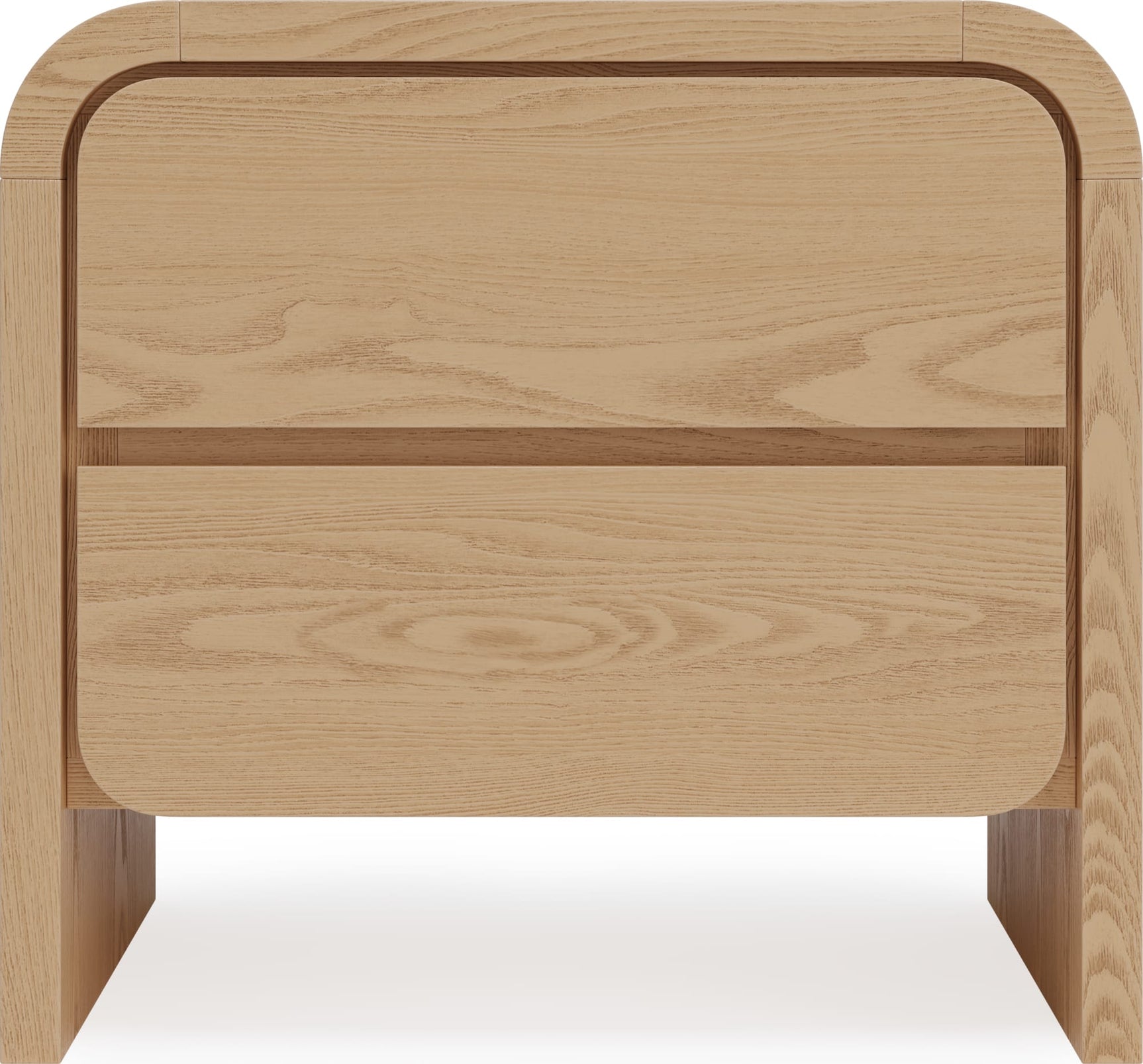 Elora Timber Two Drawer Nightstand - Ornate Home