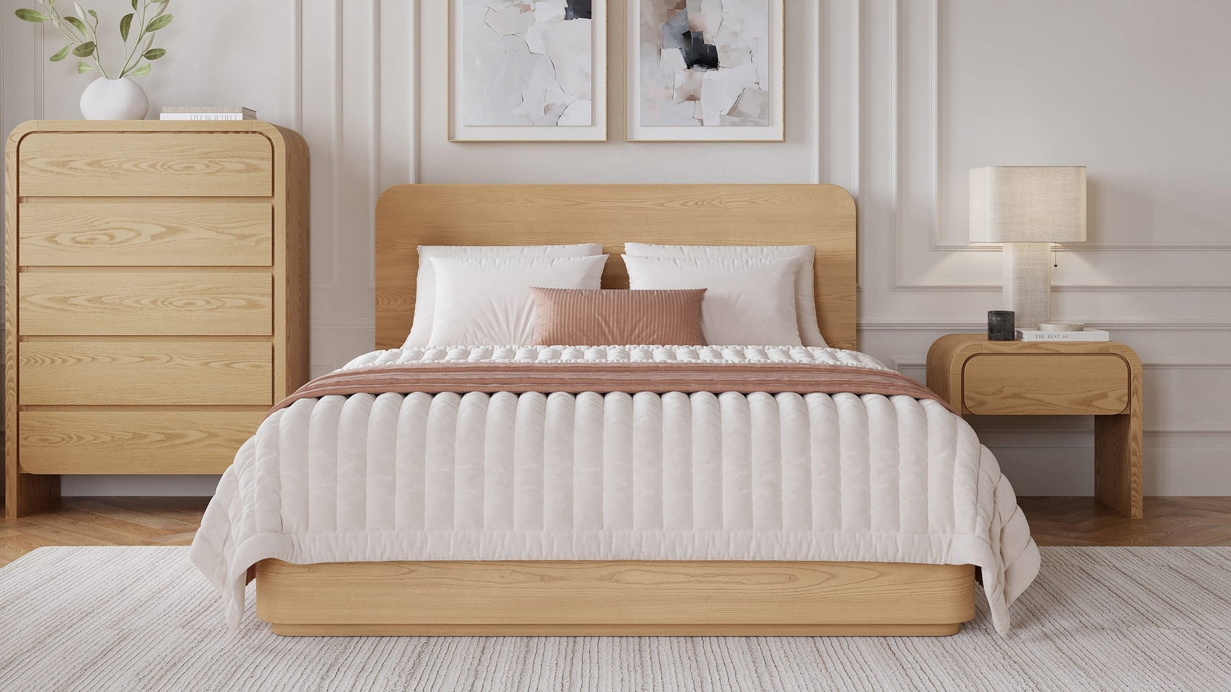 Elora Timber Wood Full Bed - Ornate Home