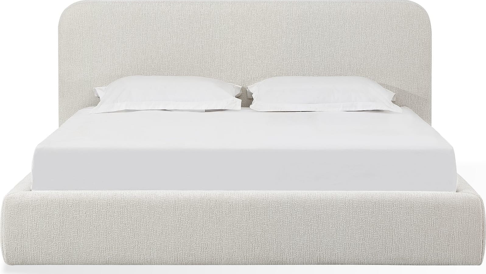 Elora Whitewashed King Upholstered Platform Bed - Ornate Home