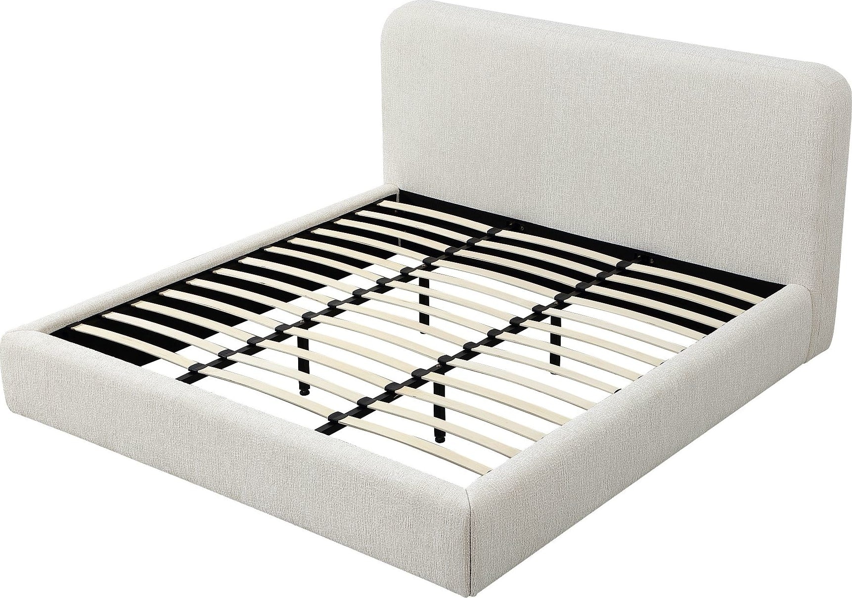 Elora Whitewashed Queen Upholstered Platform Bed - Ornate Home