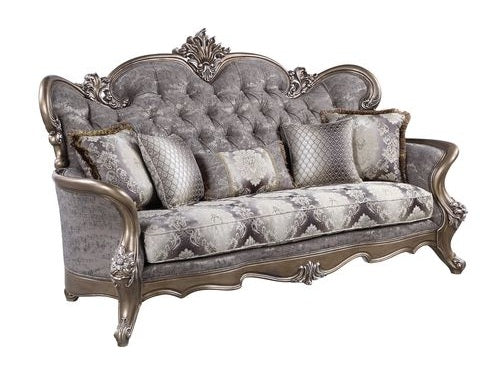 Elozzol Antique Bronze Sofa W/5 Pillows - Ornate Home