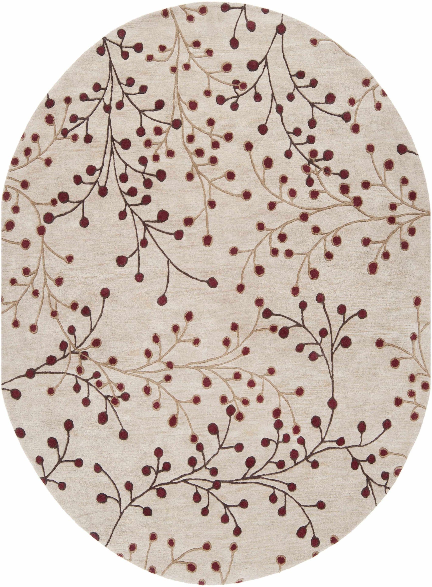 Elsu Beige&Burgandy Wool Rug - Ornate Home