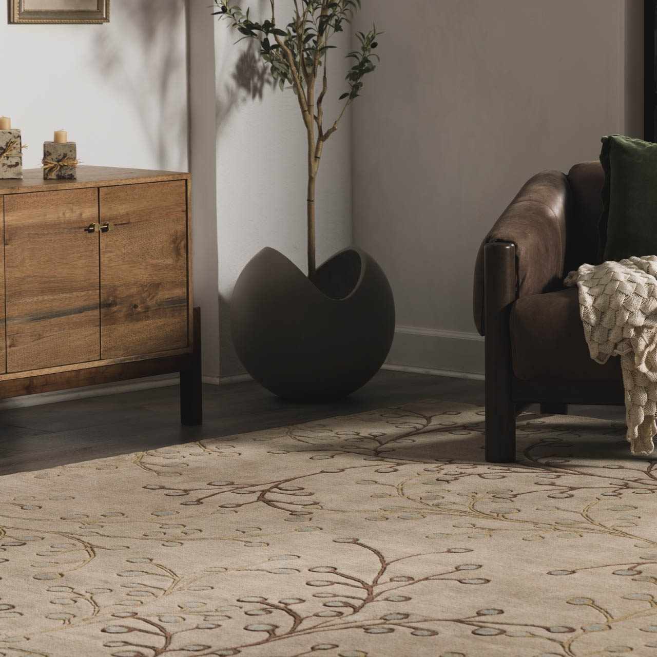 Elsu Beige&Gray Wool Rug - Ornate Home