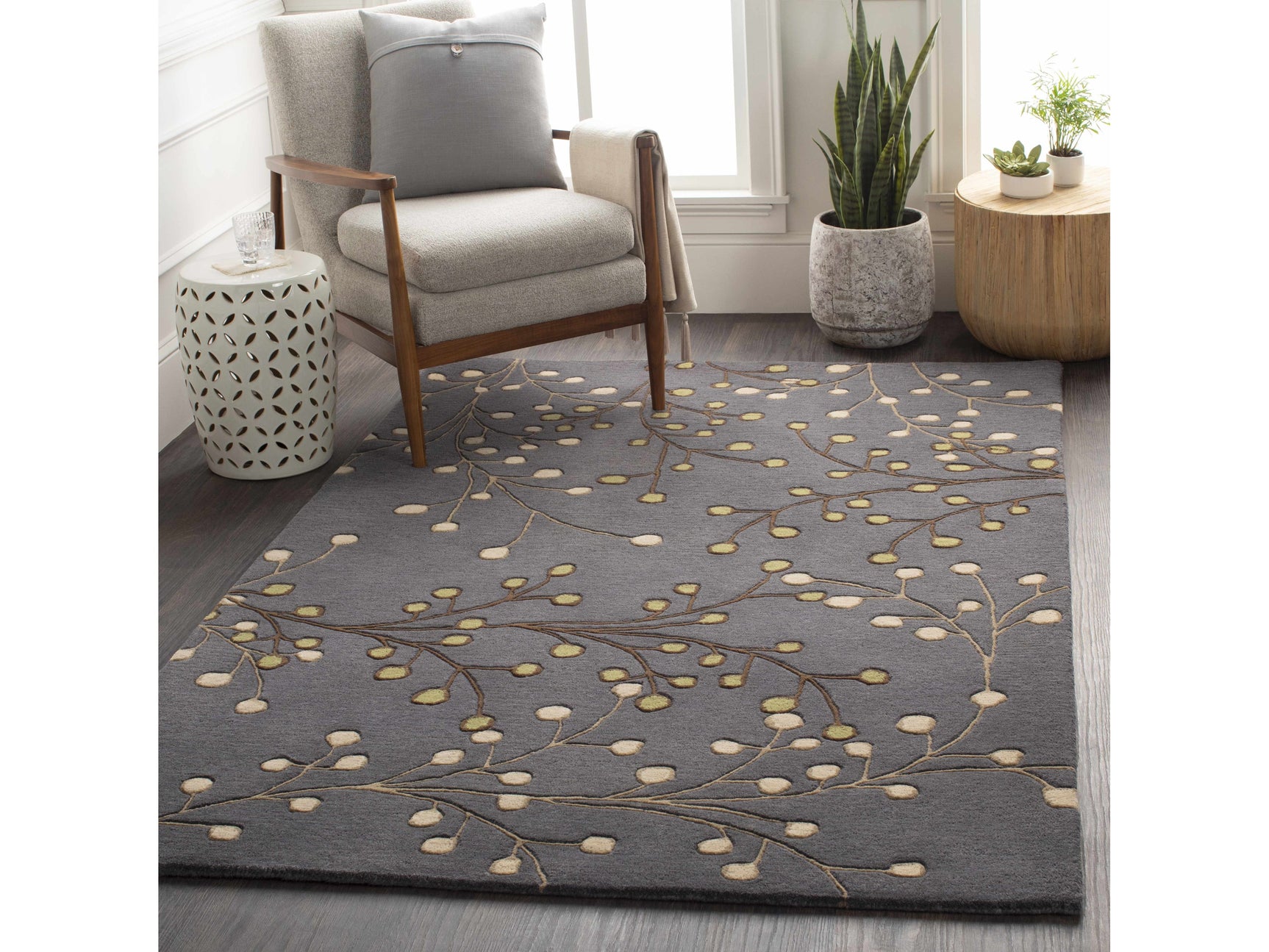 Elsu Brown Beige Wool Rug - Ornate Home