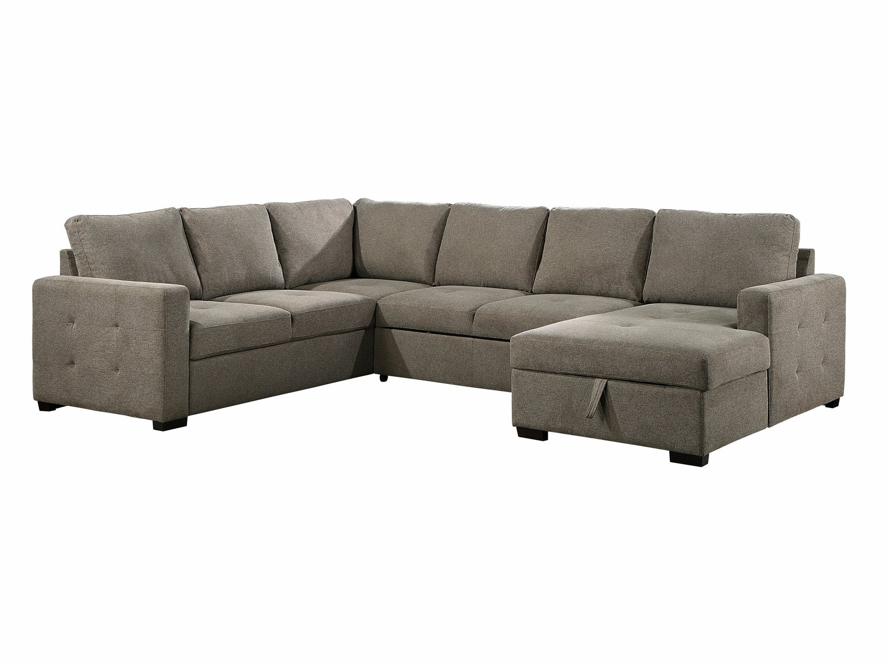 Elton Brown 3-Piece Sectional with Pull-Out Bed w/Right Chaise - Ornate Home