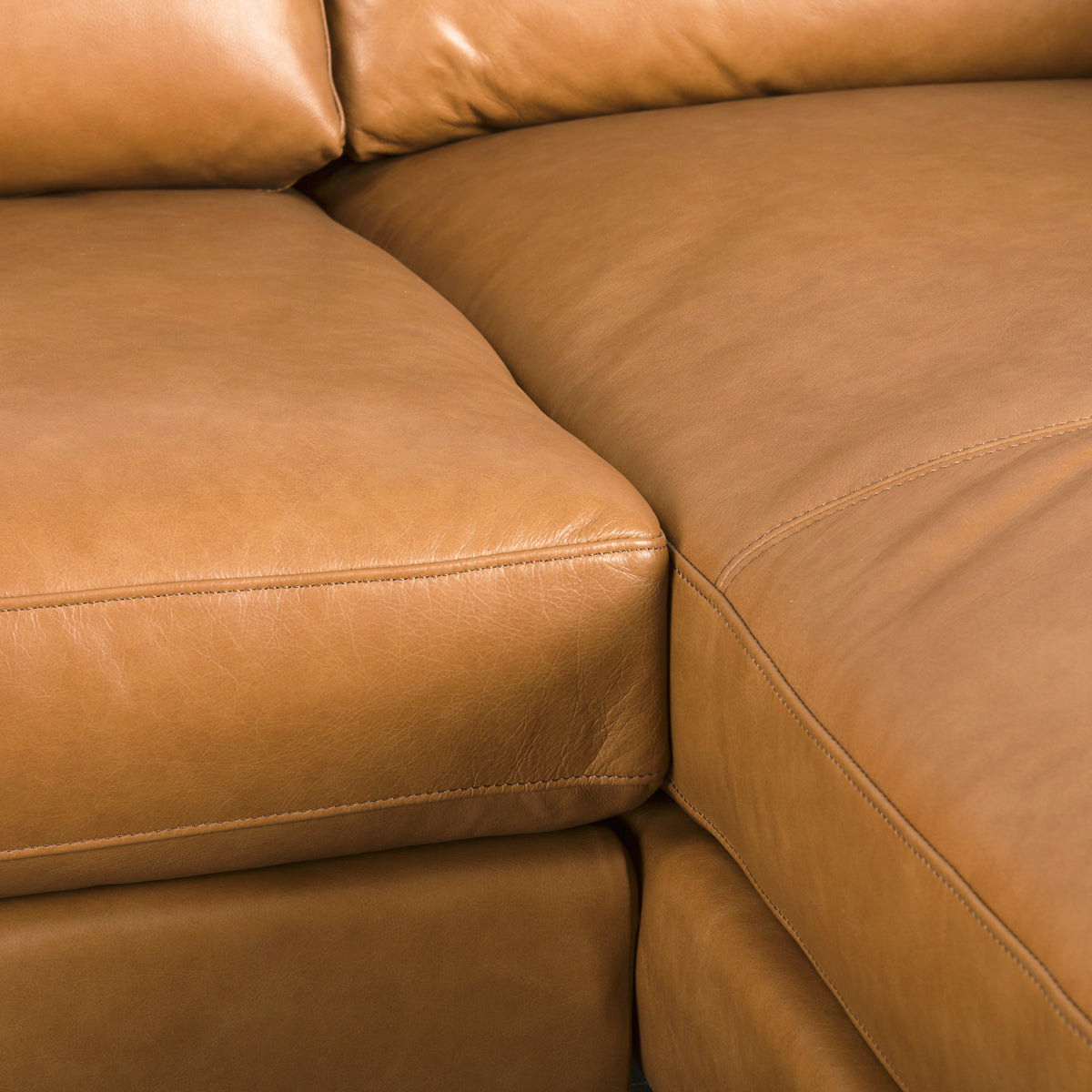 Elton Tan Leather Right Chaise Sectional - Ornate Home