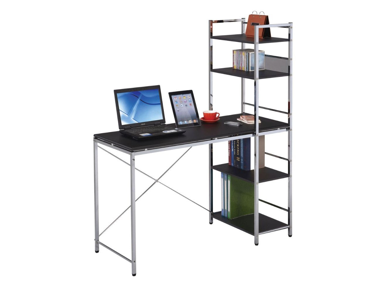 Elvis Black & Chrome Computer Desk - Ornate Home