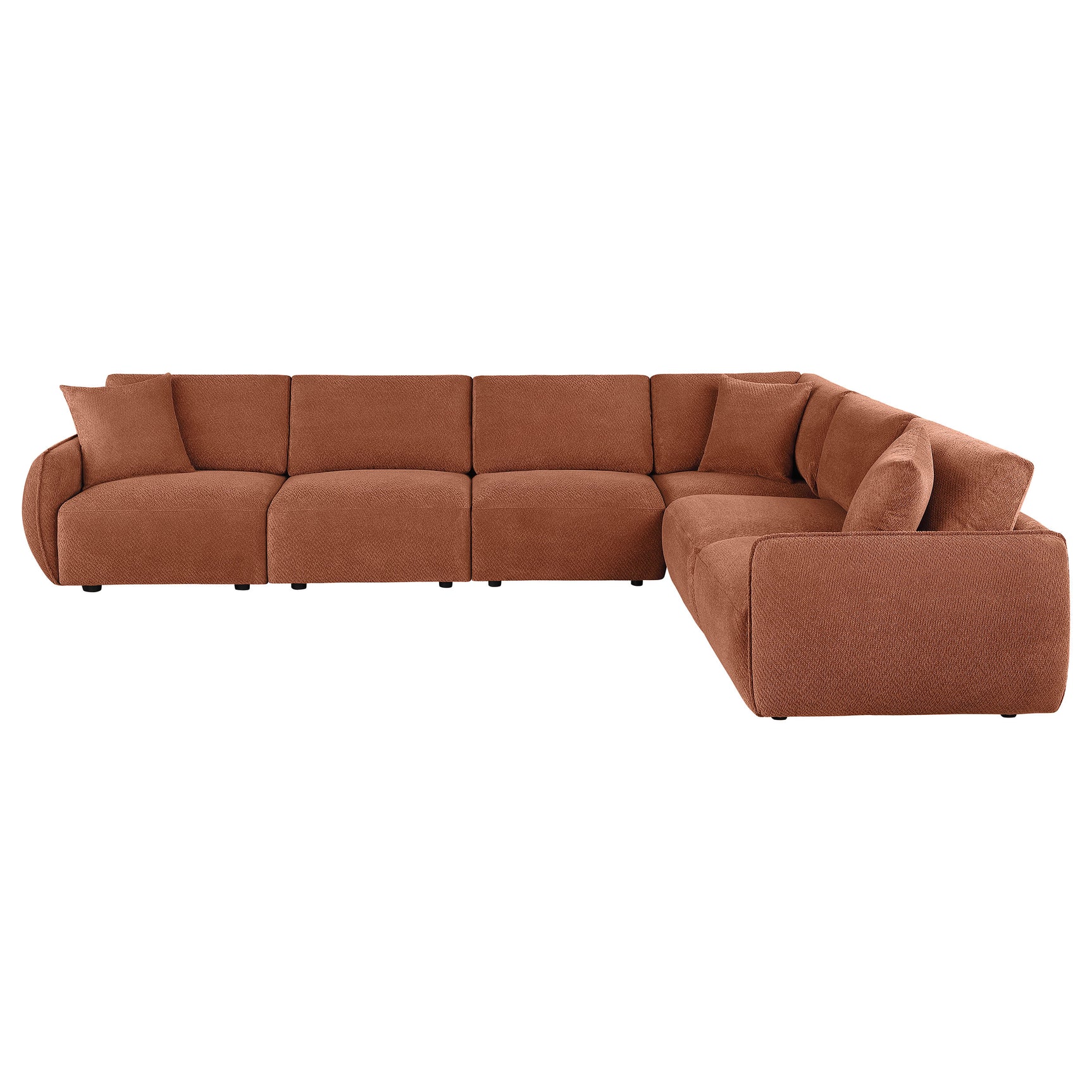 Elysia Coral 6-piece Chenille Upholstered Modular Sectional Sofa - Ornate Home